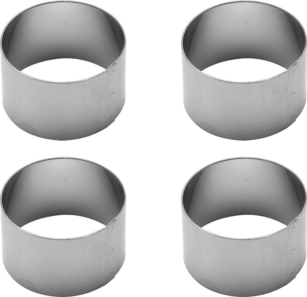 ECHTWERK Untersetzer- / Serviettenring-Set (Serviettenringe ""Rund"" aus Ede, Edelstahl, 4tlg)""