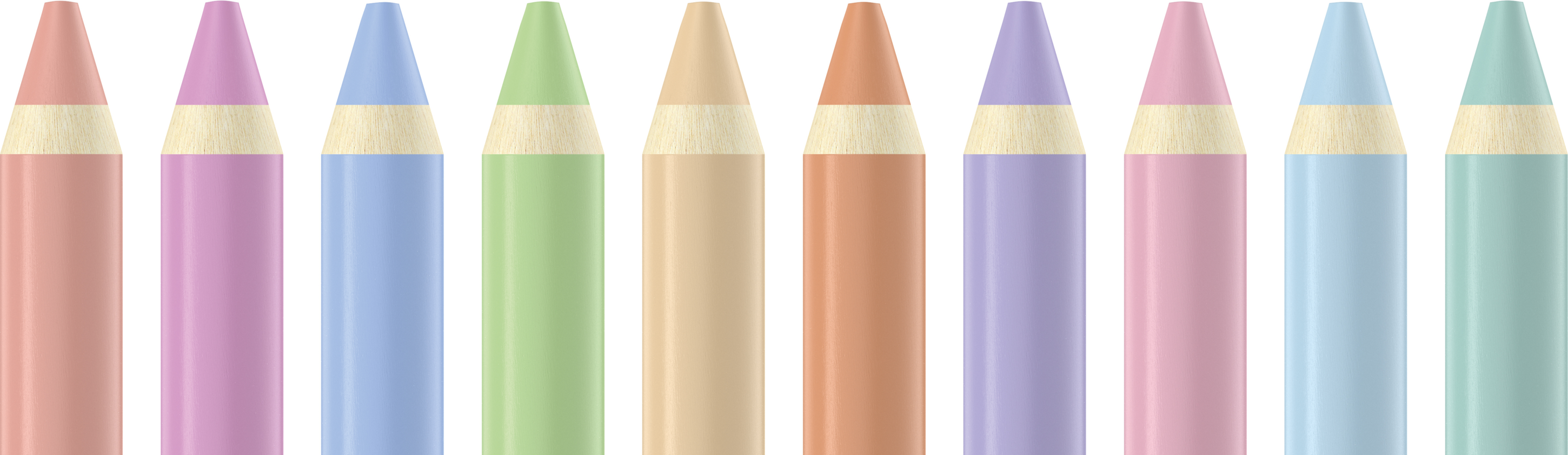 crelando® Kinder Buntstifte, 10 Stück (Pastell)