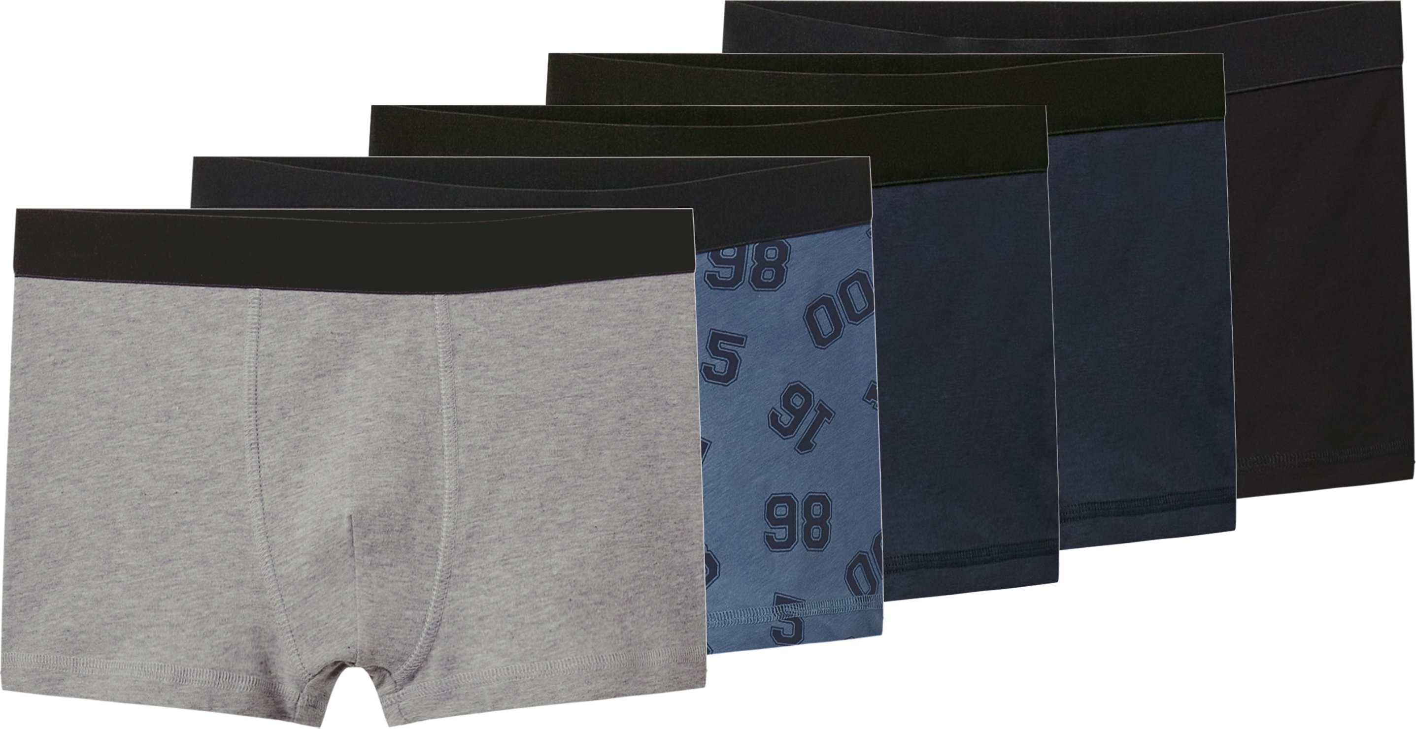 Thumbnail - esmara® Kinder Boxer, 5 Stück (schwarz/grau/blau, 158/164)