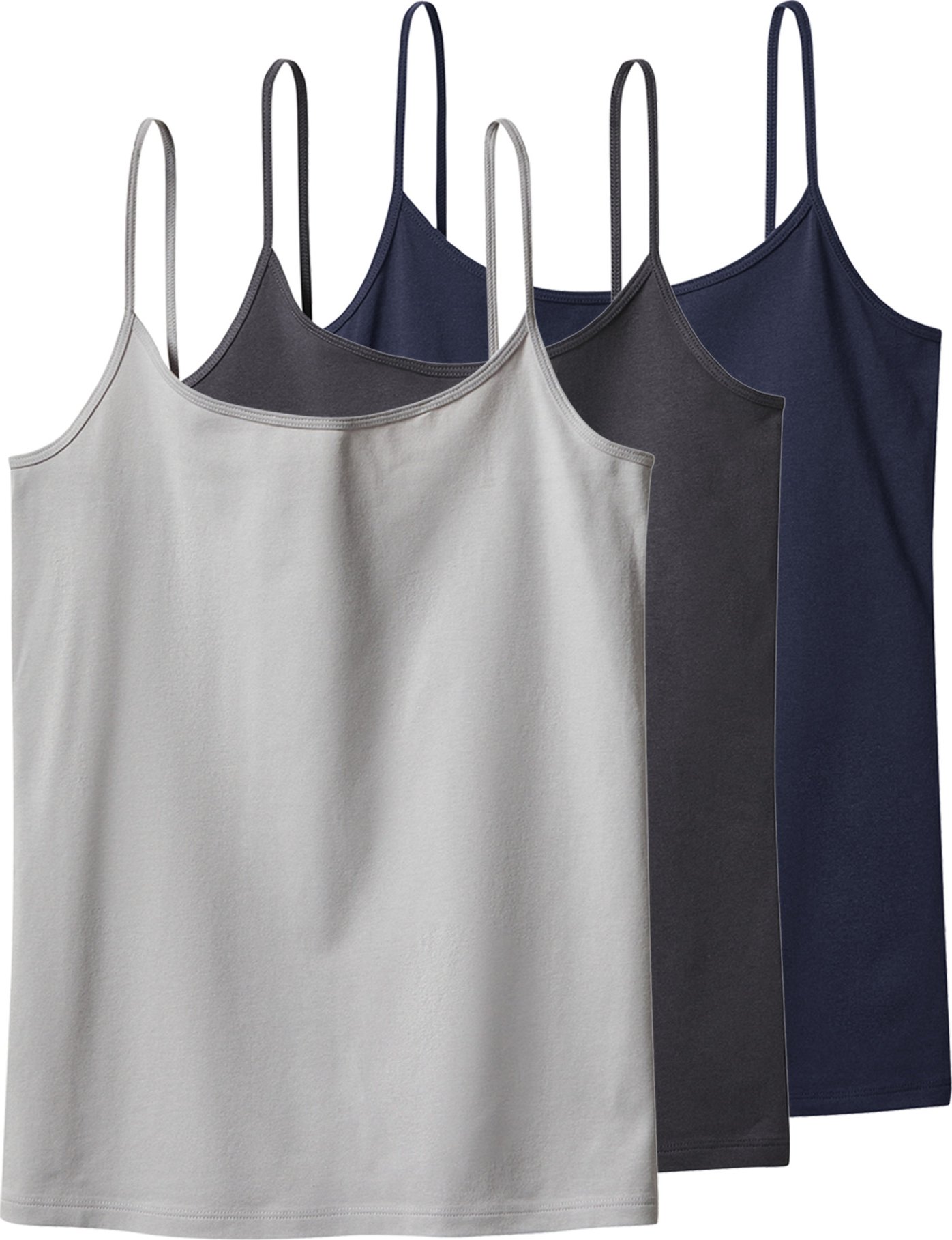 Thumbnail - esmara® Damen Spaghettiträgerhemden, 3 Stück (navy/grau, M(40/42))