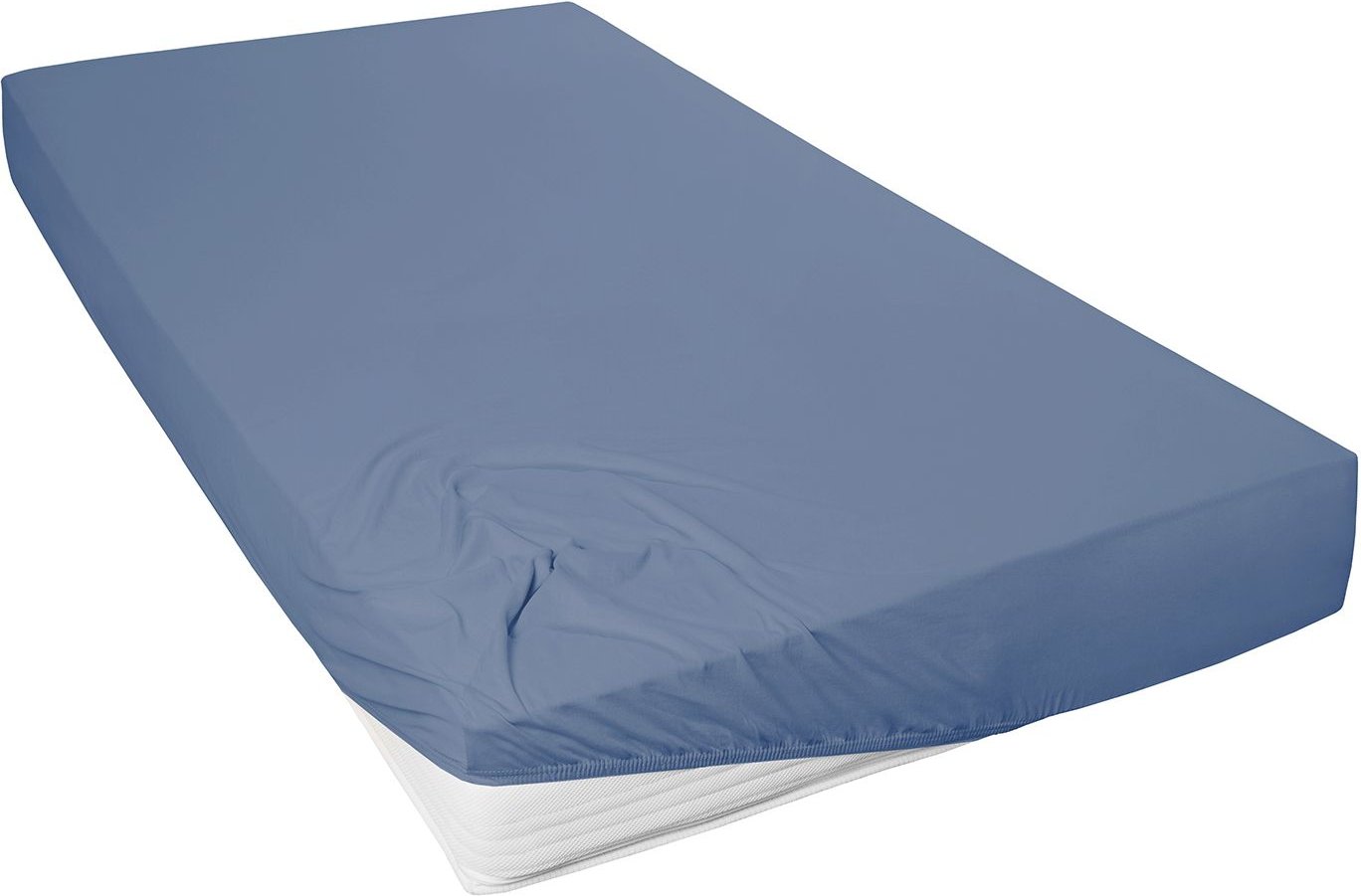 Primera Mako-Feinjersey Spannbetttuch (Blau, 140 - 160 x 200 cm)