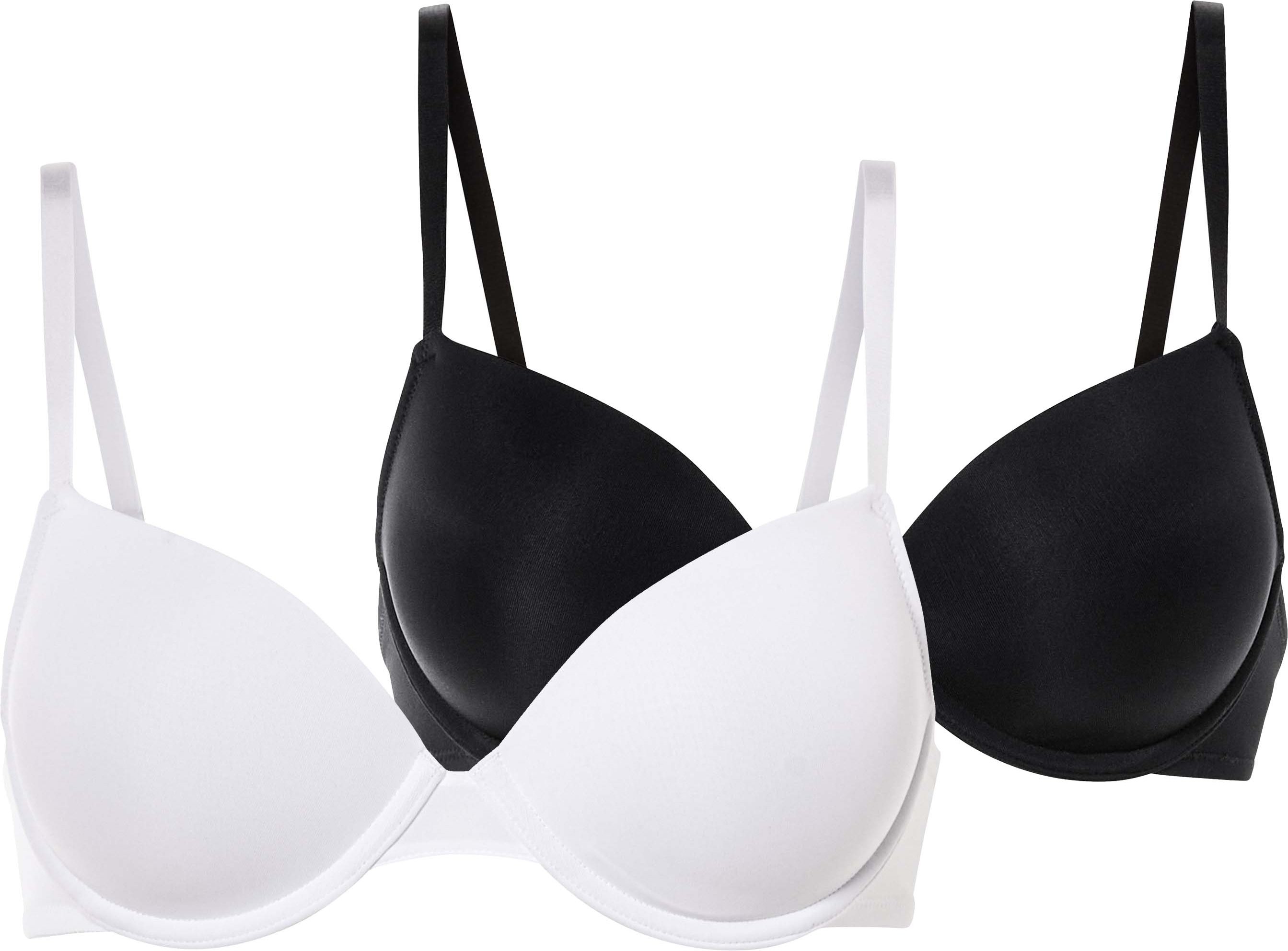 esmara® Damen Bügel BH gepaddet 2-Teilig (Schwarz/weiß, 85C)