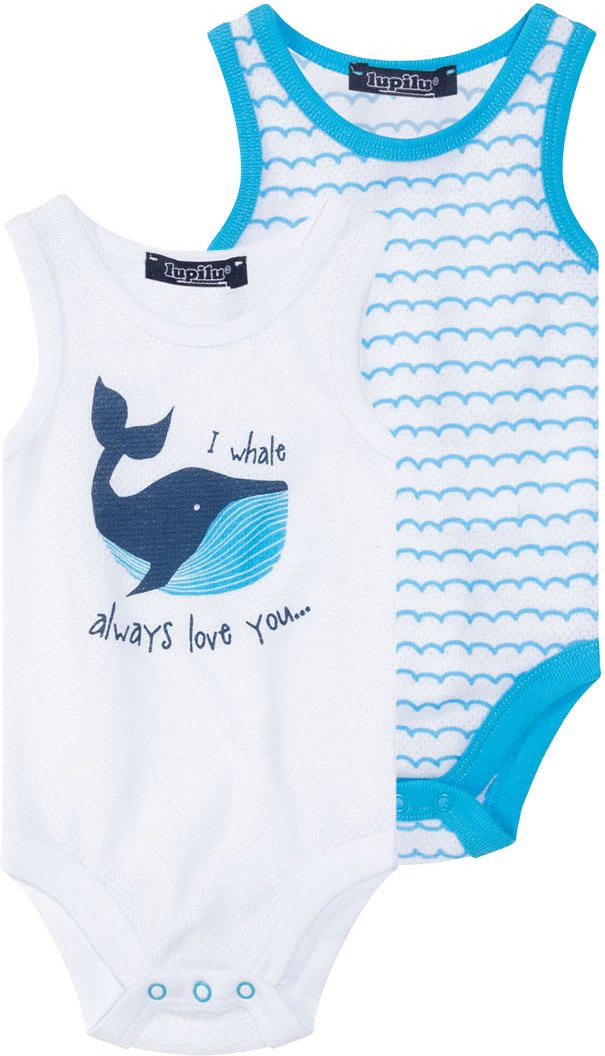 lupilu® Baby Bodies (weiß/blau, 50/56)