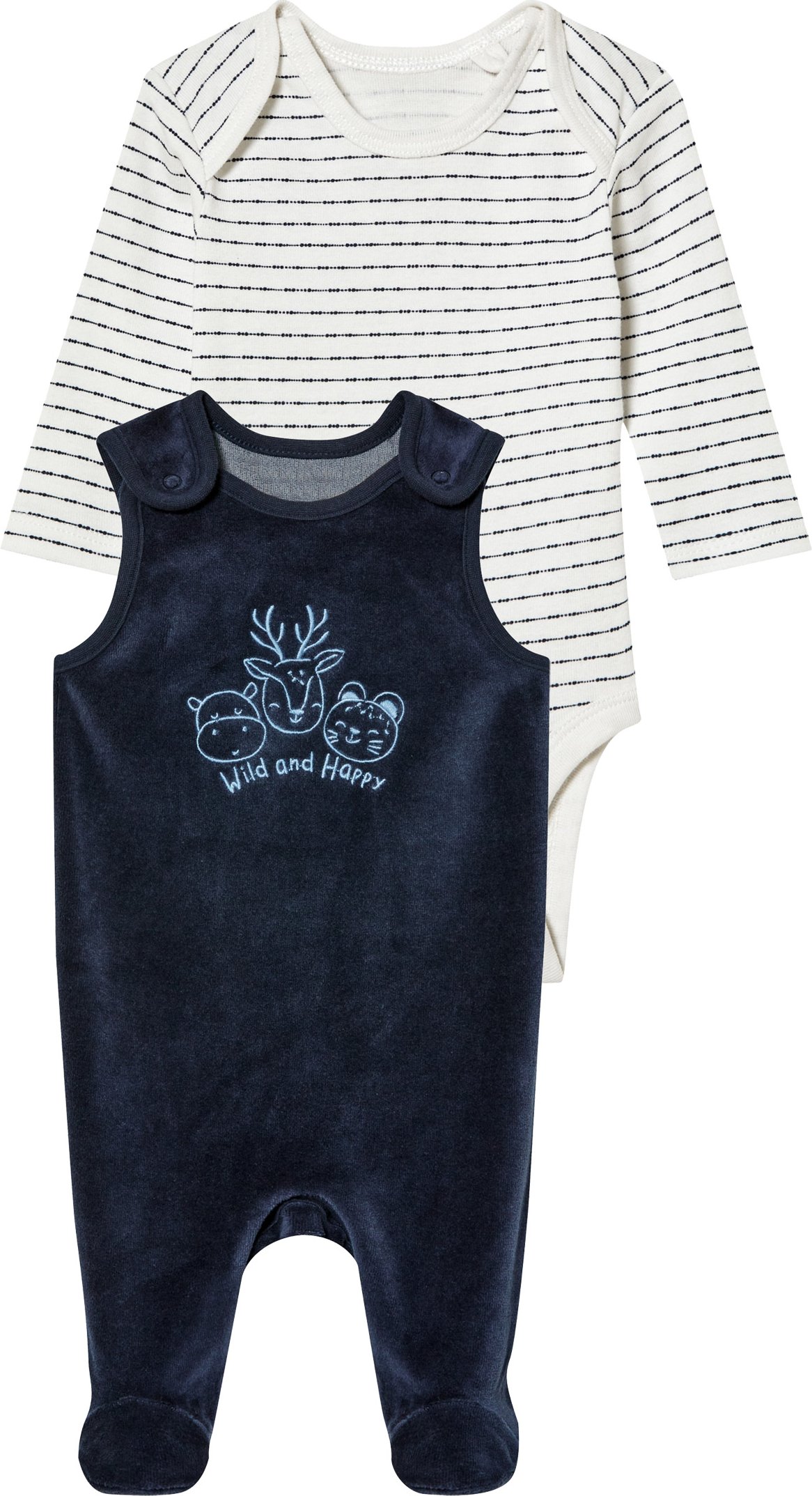 lupilu® Baby Set (86/92, streifen weiß/navy)""