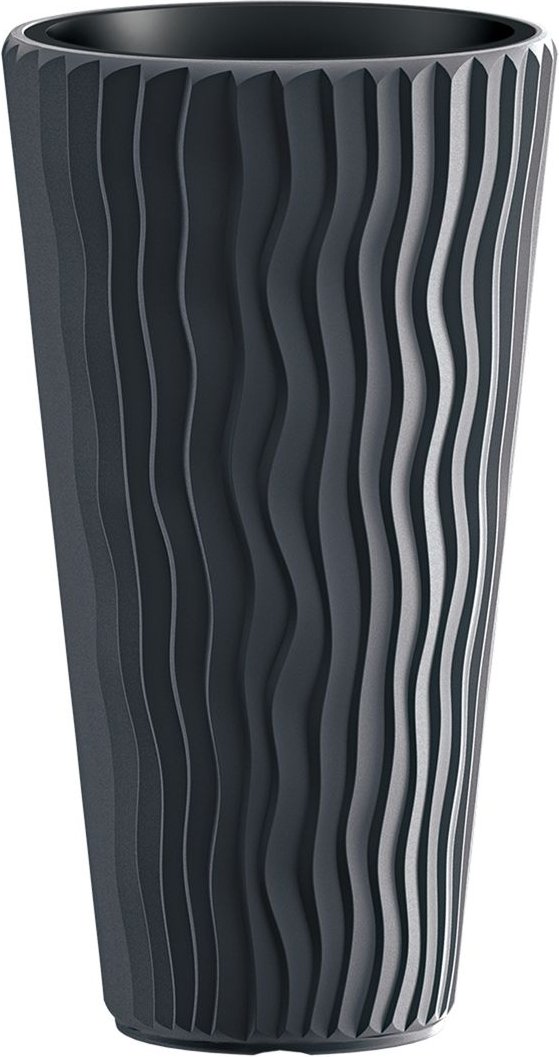 Prosperplast Blumentopf mit Einsatz "Sandy Slim" (Anthrazit, B 30 x H 53 x T 30 cm)