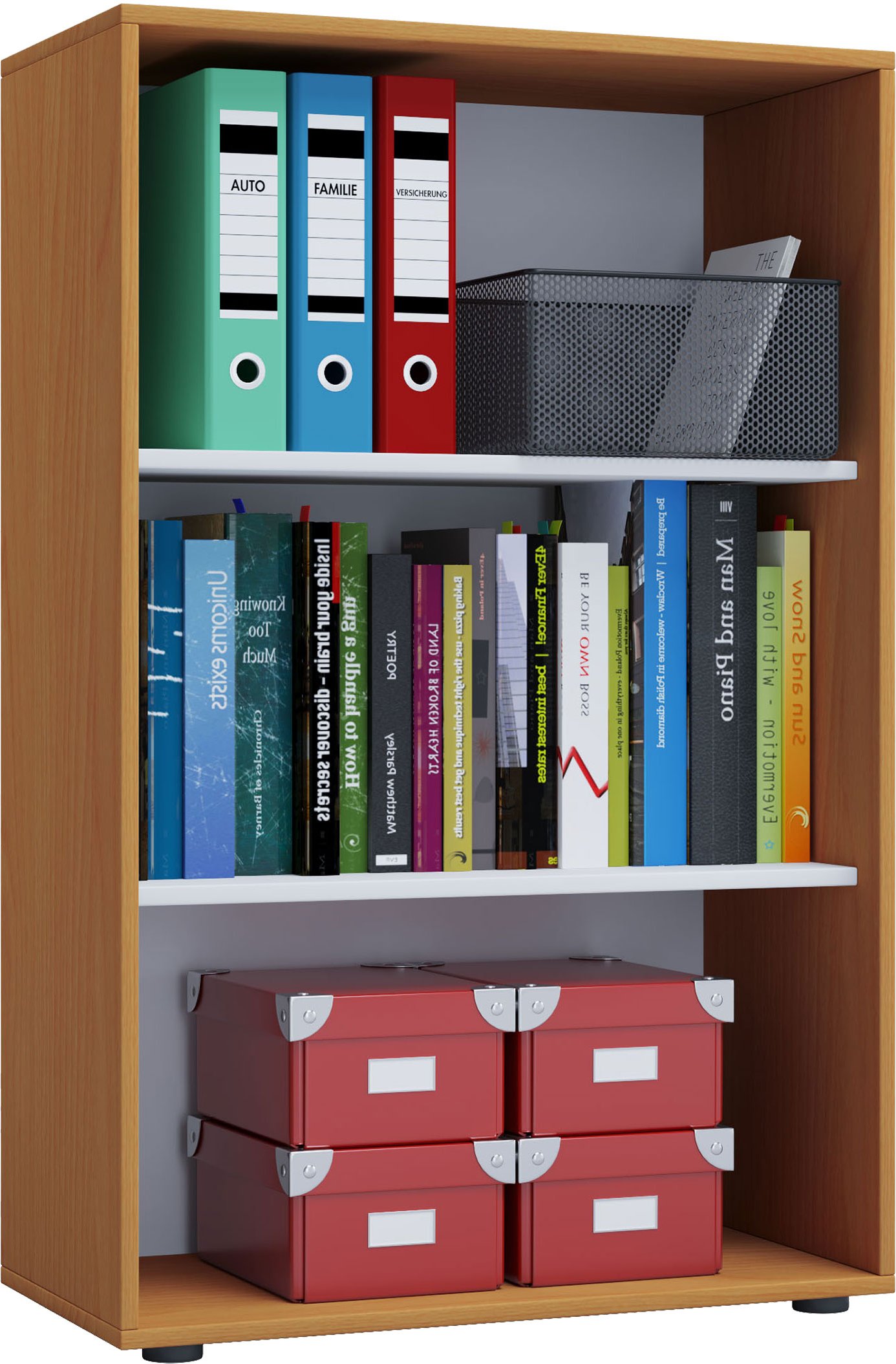 VCM Büroregal Lona, Buche, XL, ohne Türen (ohne Türen, Buche, XL)