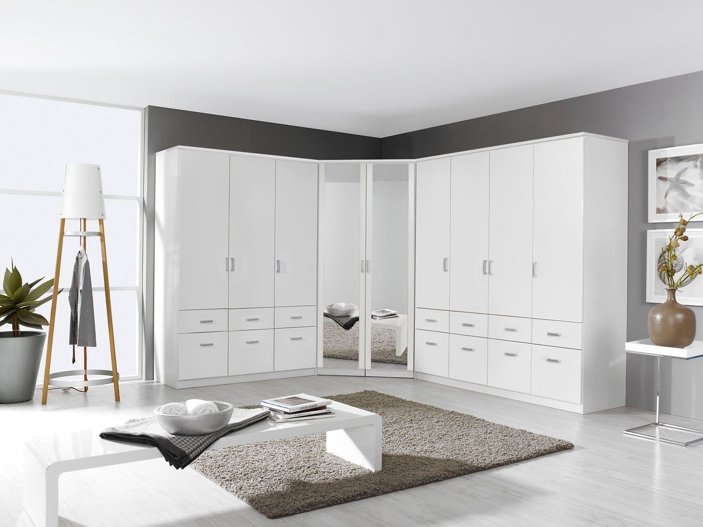 rauch BLUE Eckschranklösung Bremen (9-türig, Alpinweiß)