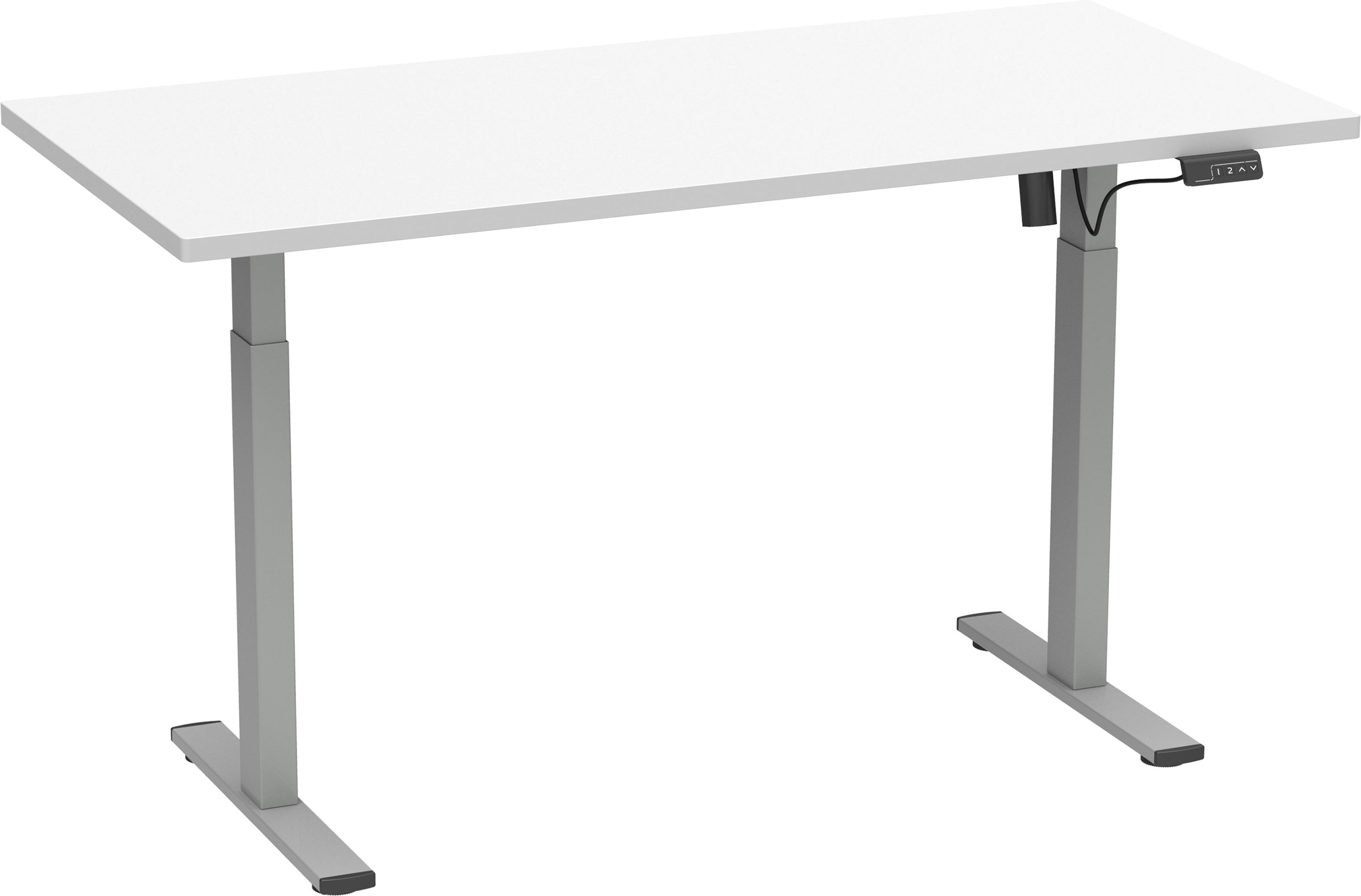 VCM Schreibtisch E-Lona (Weiß/Silber, 110 x 80 cm)