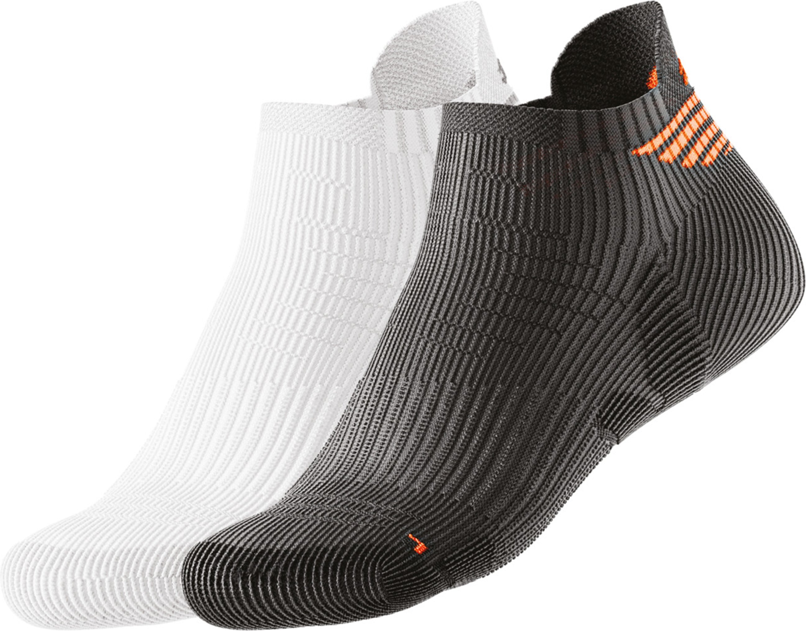 CRIVIT 2 Paar Funktionssocken (weiß/silber/schwarz/orange, 43-46)