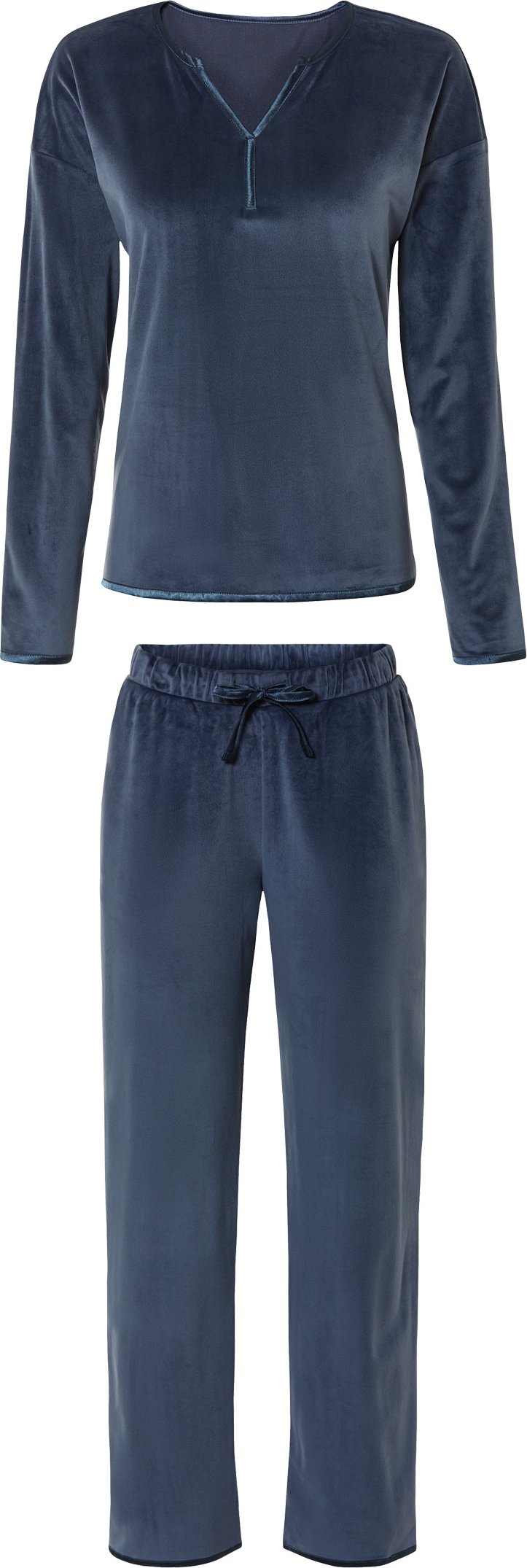 esmara® Damen Pyjama Nicki (Blau, XS (32/34))