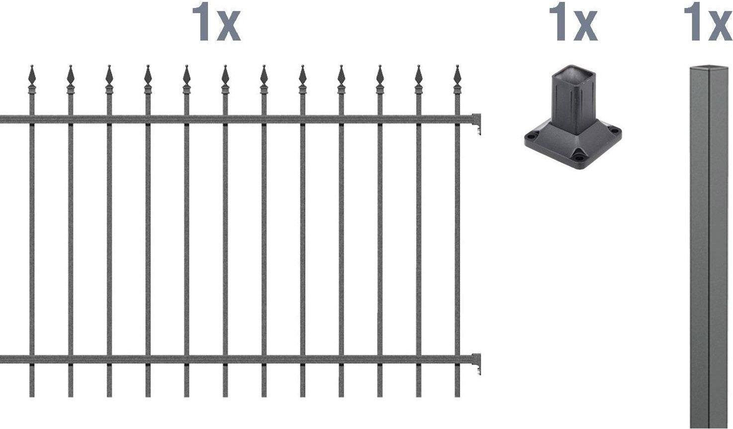 ALBERTS Zaun-Anbauset Chaussee, zum Aufschrauben (Anthrazit, 100 cm)