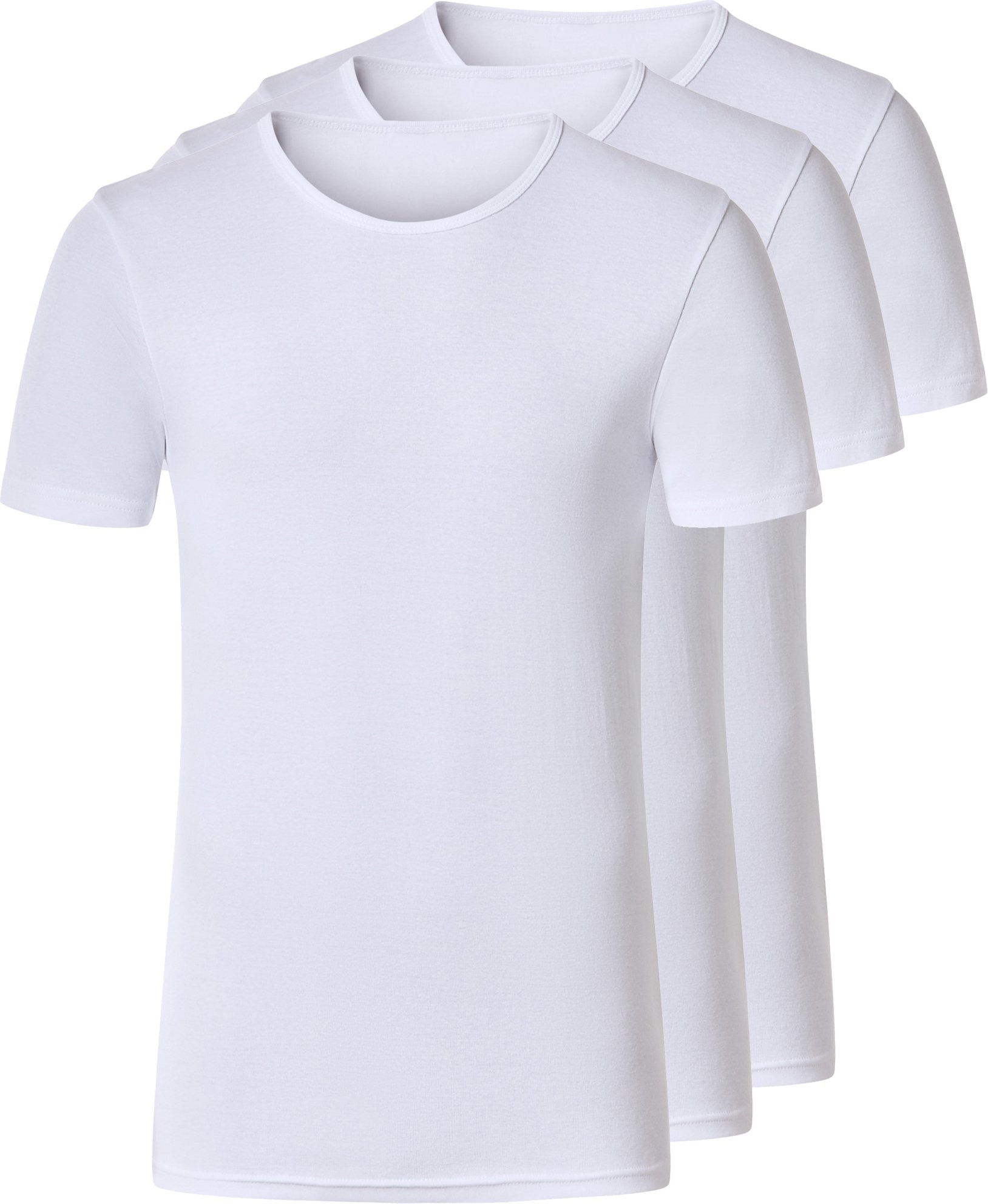 esmara Men Herren Unterziehshirt Feinripp 3er (Rundhals, Weiß, 7/XL)