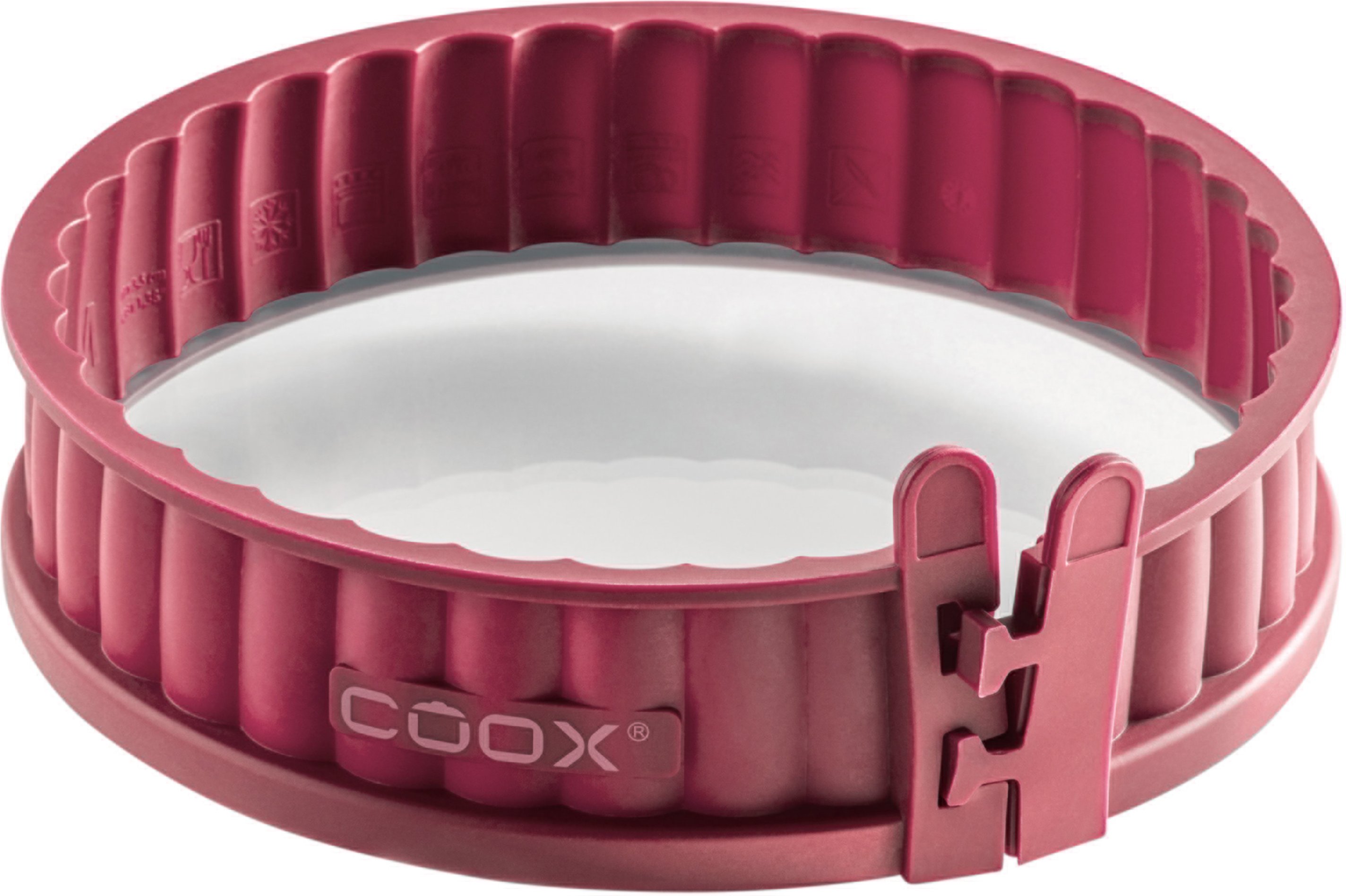 Coox Quicheform mit Glasboden (Dunkelrot)