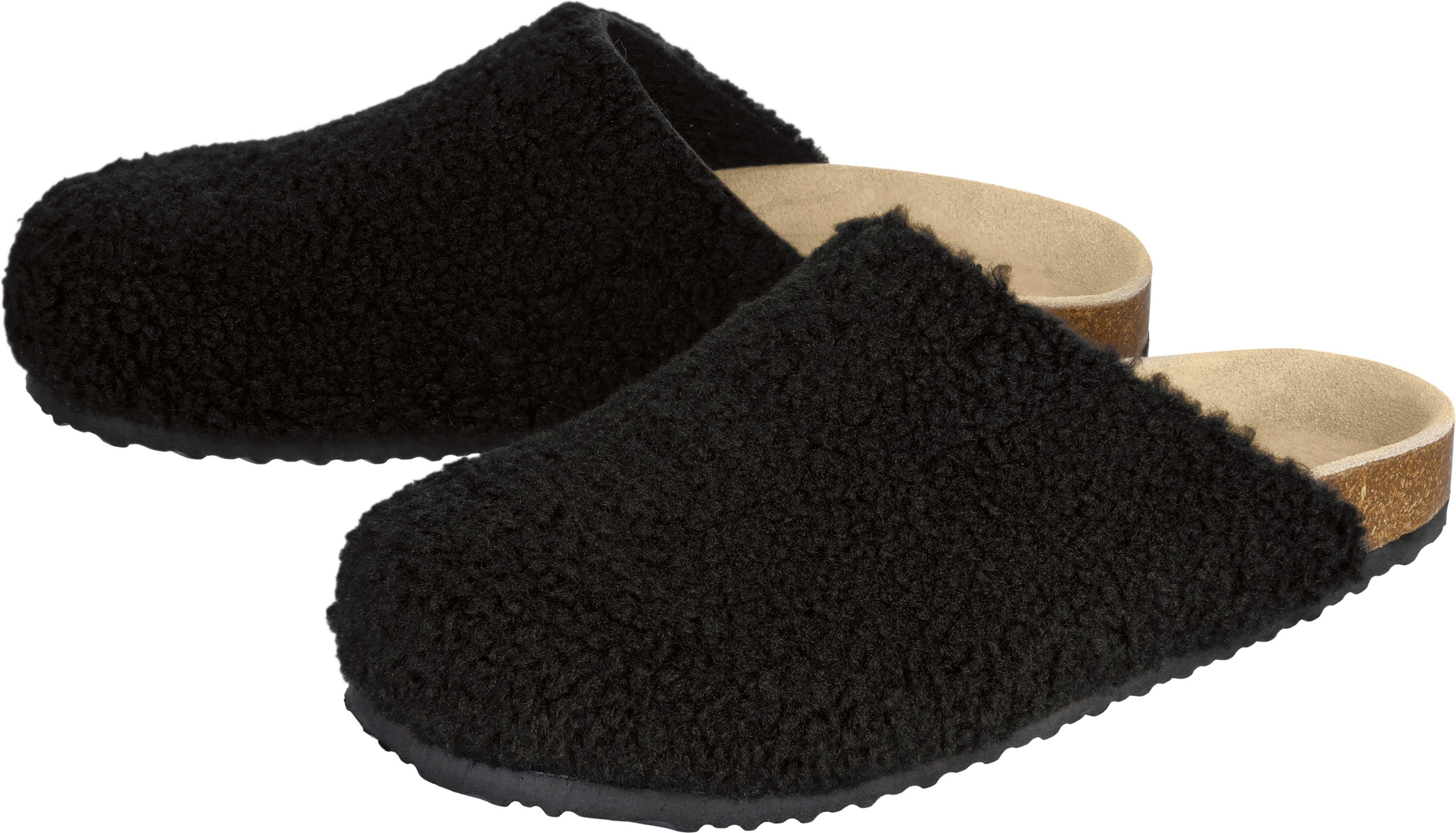 esmara® Damen Clogs Tieffußbett Plüsch (Schwarz, 41)