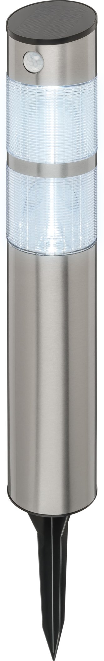 LIVARNO® Solar-Gartenleuchte mit Bewegungsmelder (matt gebürstet, rund)