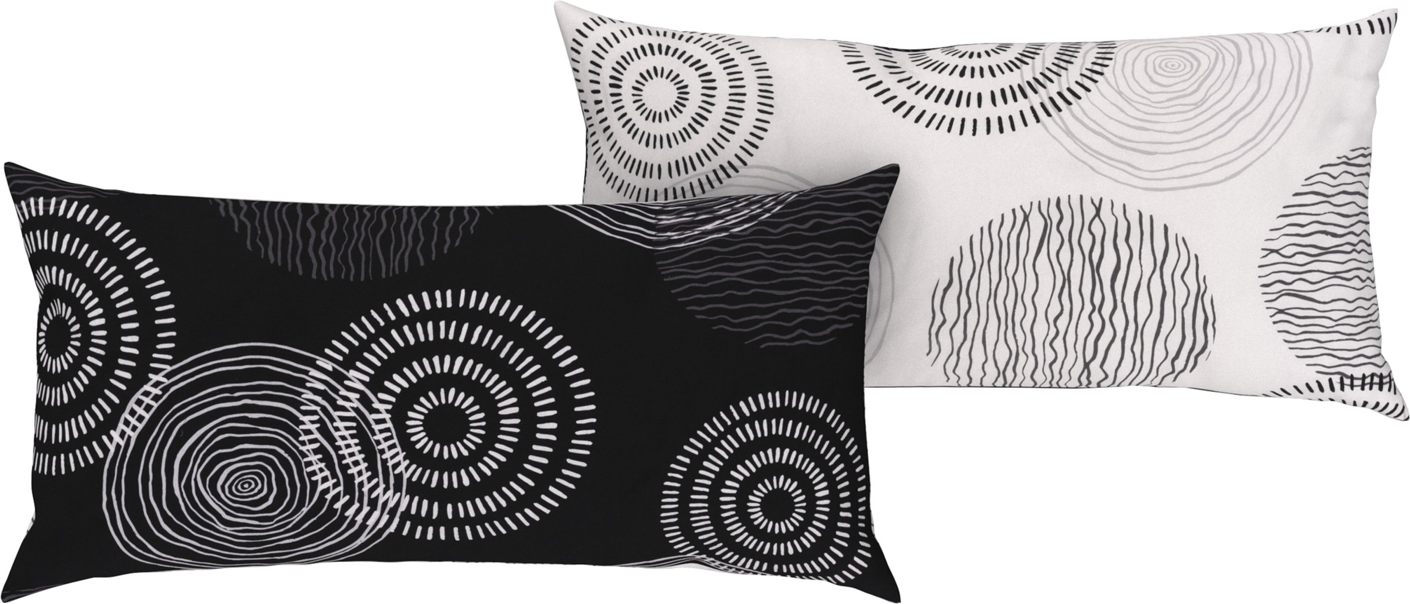 LIVARNO home Kissenbezug Edel-Renforcé 80cm x 40cm (Kreise)