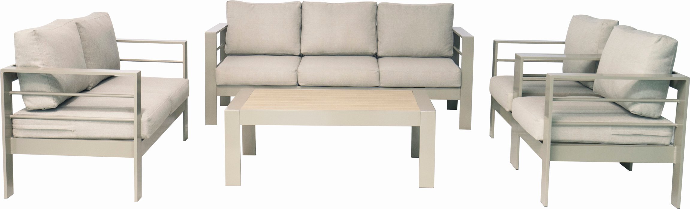 MeXo Gartenmöbel Lounge-Set »Genua«, inkl. Polster (7-Sitzer, Champagnerfarbe)