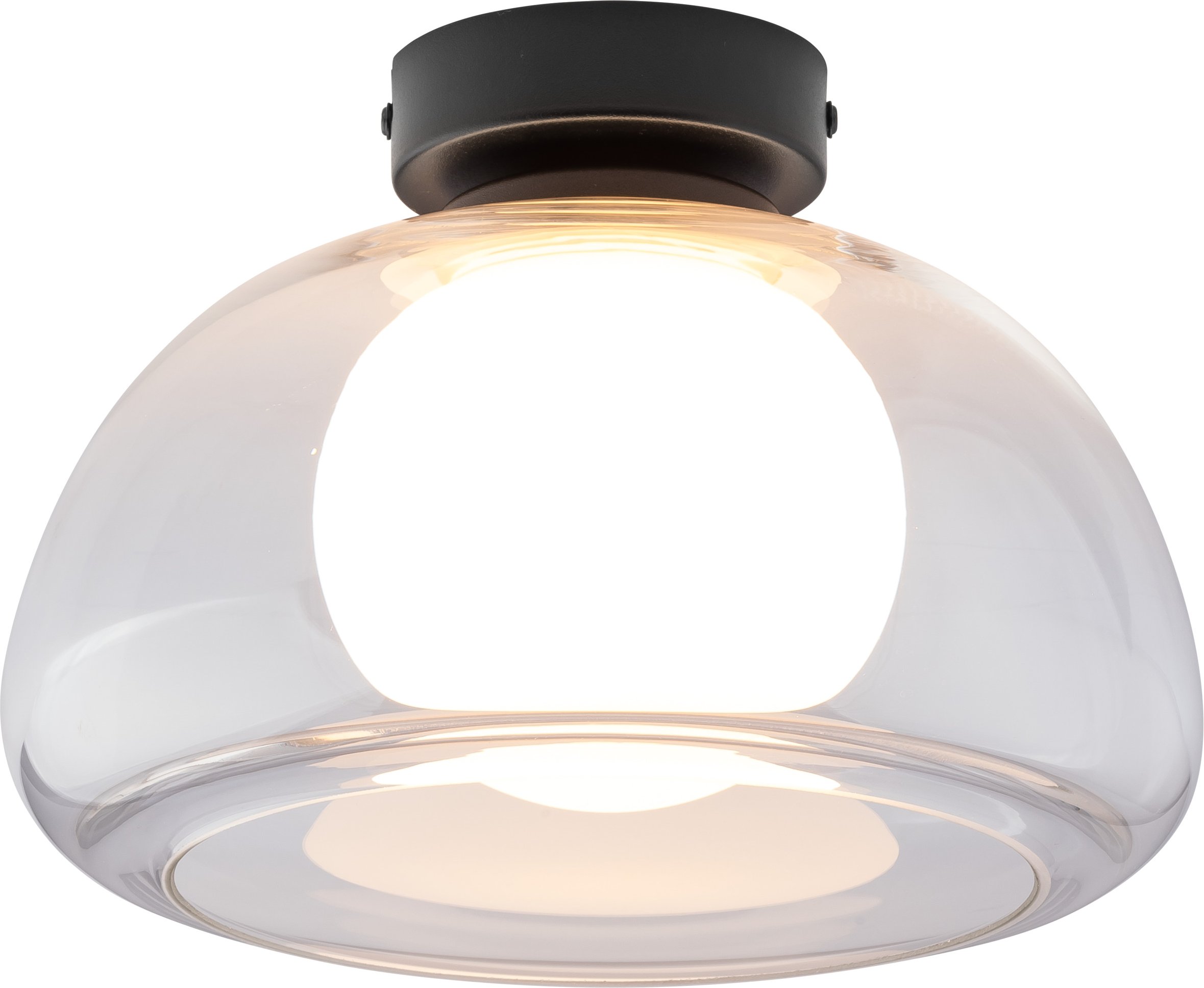 LIVARNO home LED-Wand- und Deckenleuchte, Lampenschirm aus hochwertigem Glas (Transparent)