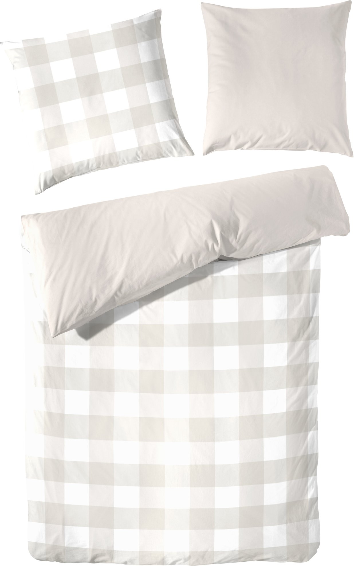 Westminster Perkal Bettwäsche (Karo taupe, 135 X 200 CM)