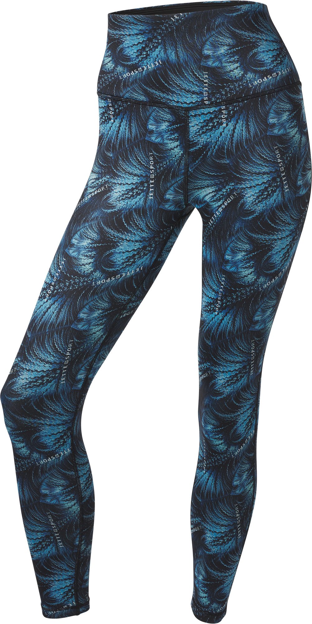 CRIVIT by Jette Sport Damen Funktionstights, schnelltrocknend (XS(32/34), blau gemustert)