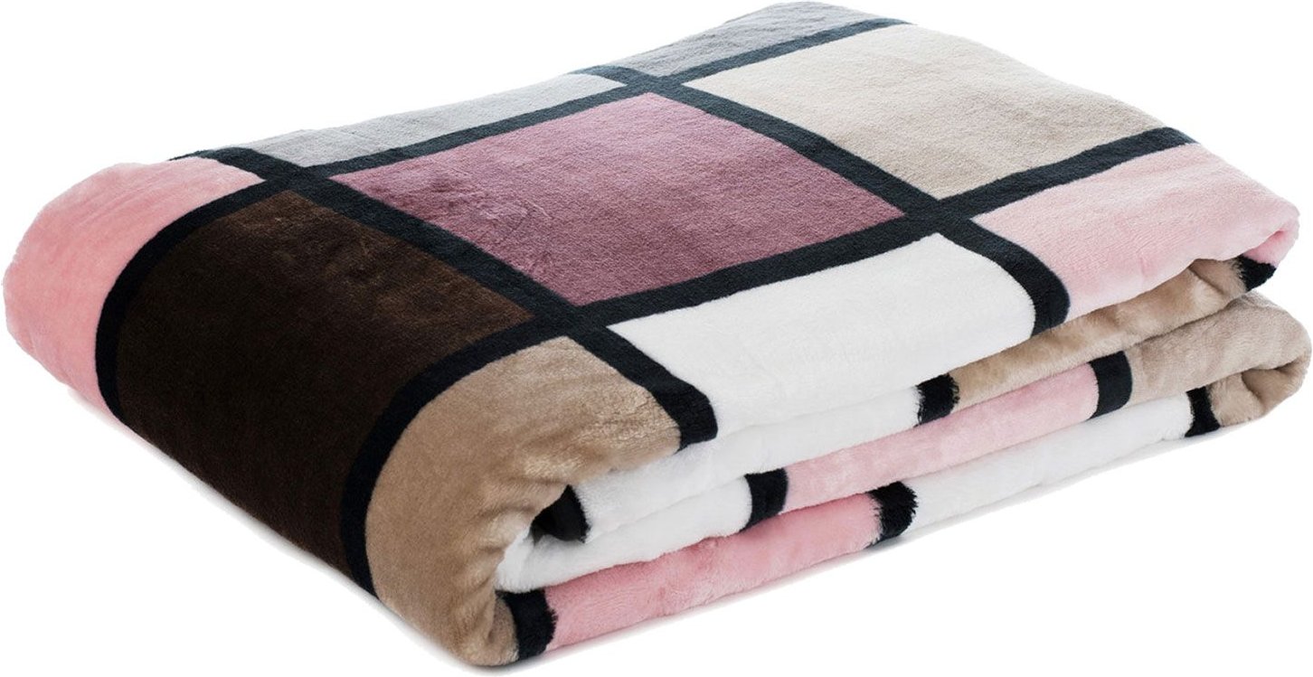 Gözze Cashmere-Feeling Decke Antigua 150 x 200 cm (altrosa / taupe / beere)