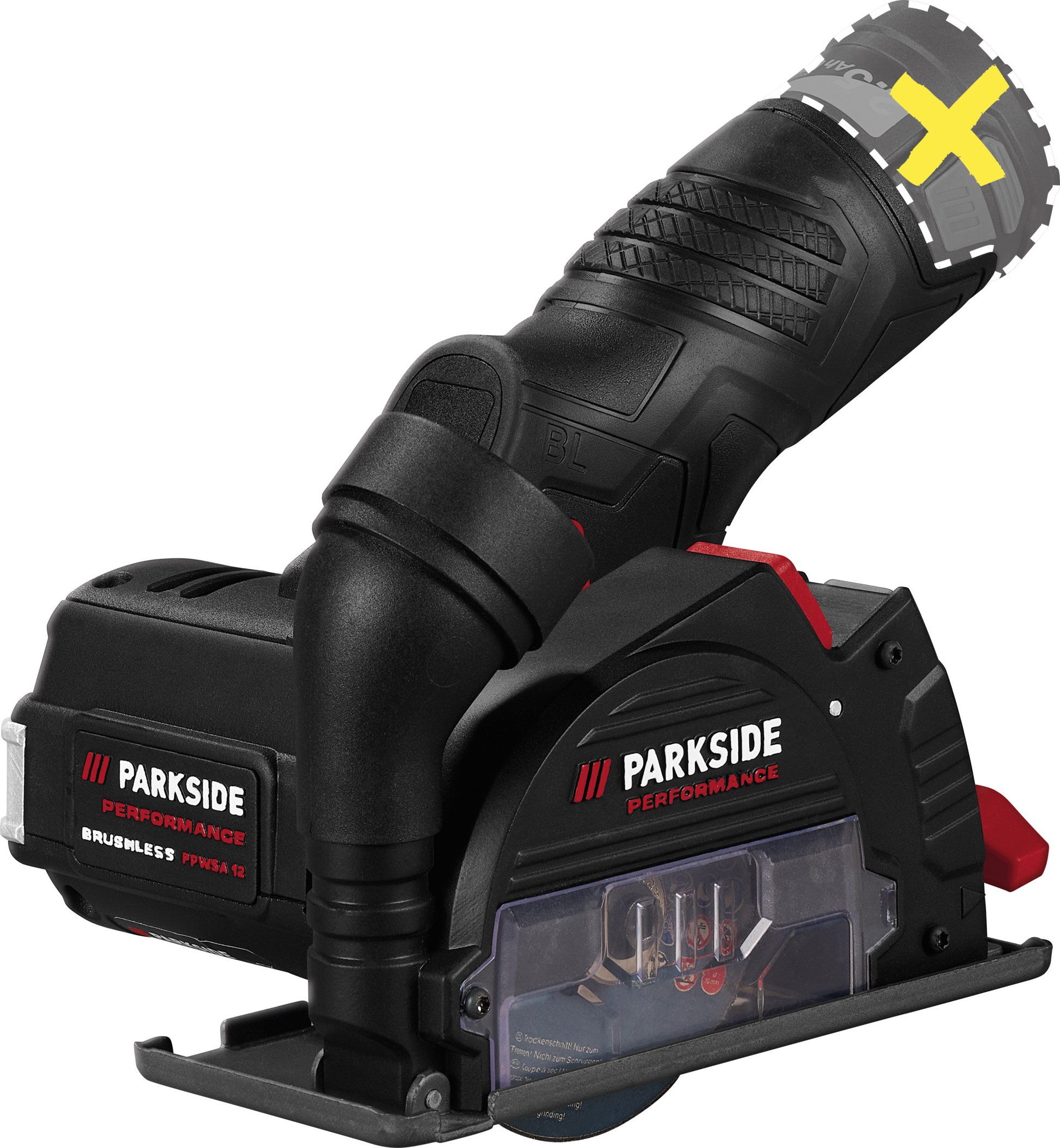 PARKSIDE PERFORMANCE® 12 V Akku-Winkelschleifer »PPWSA 12 A1«, ohne Akku und Ladegerät