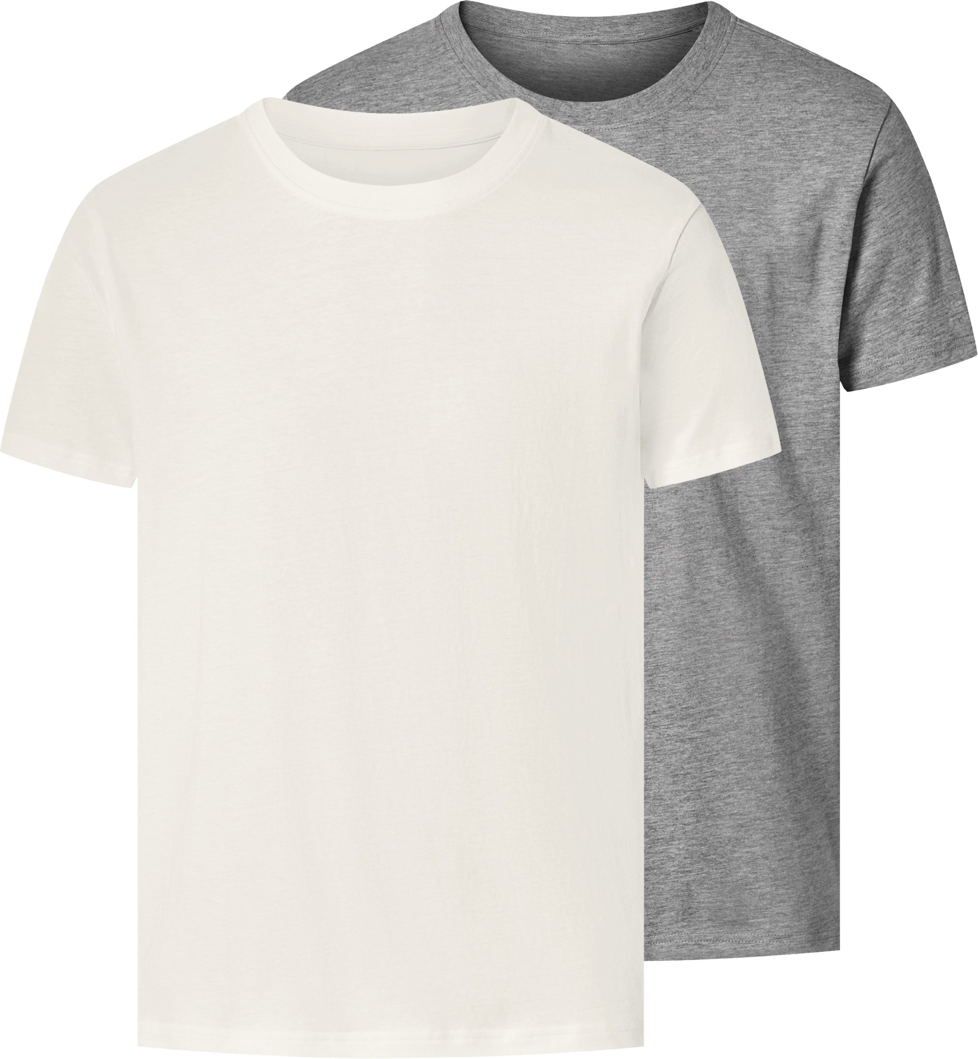 esmara Men Herren T-Shirt 2 Stück (Grau/Weiß, L (52/54))