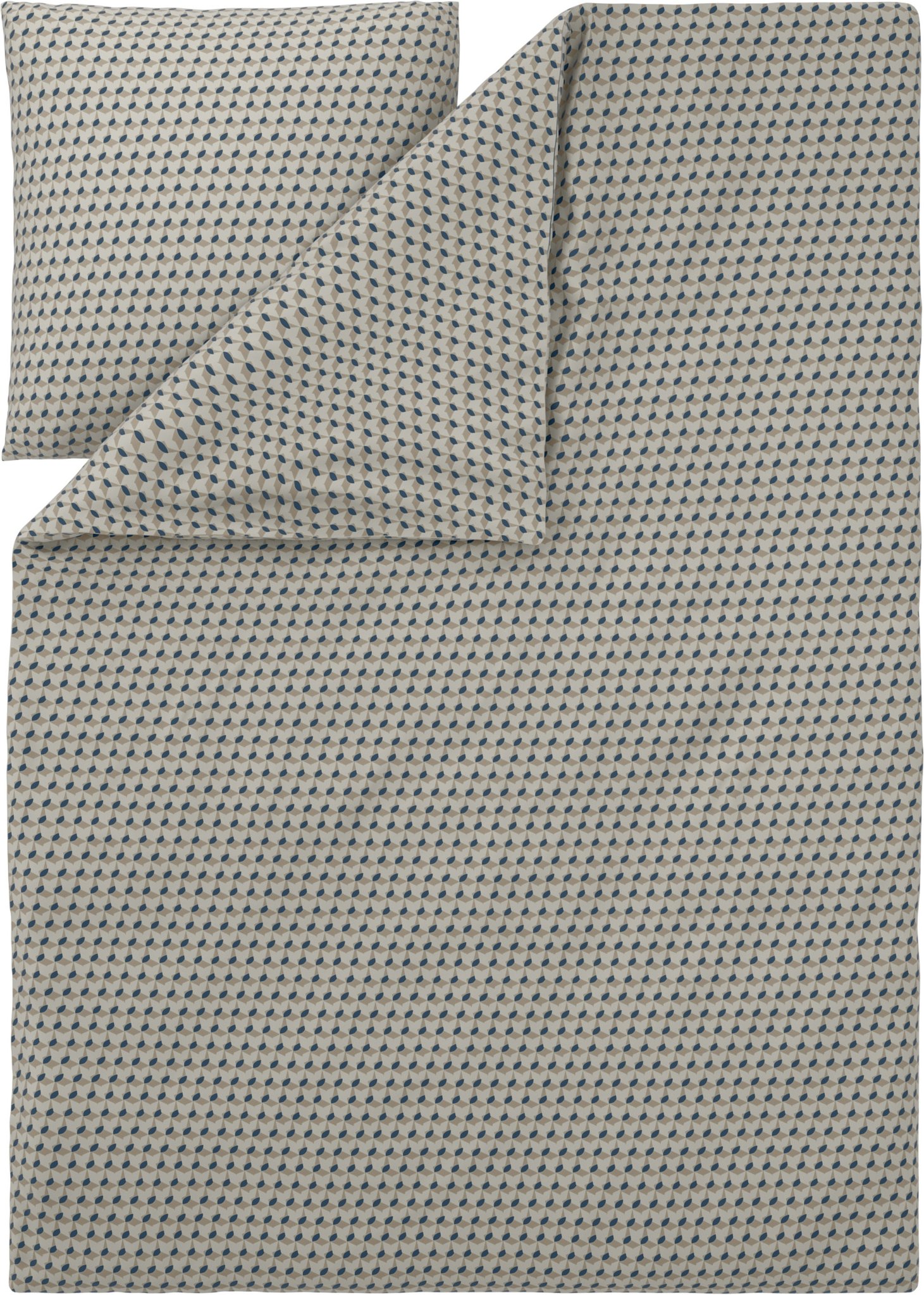 LIVARNO® Renforcé-Bettwäsche, 155 x 220 cm (beige/navy)