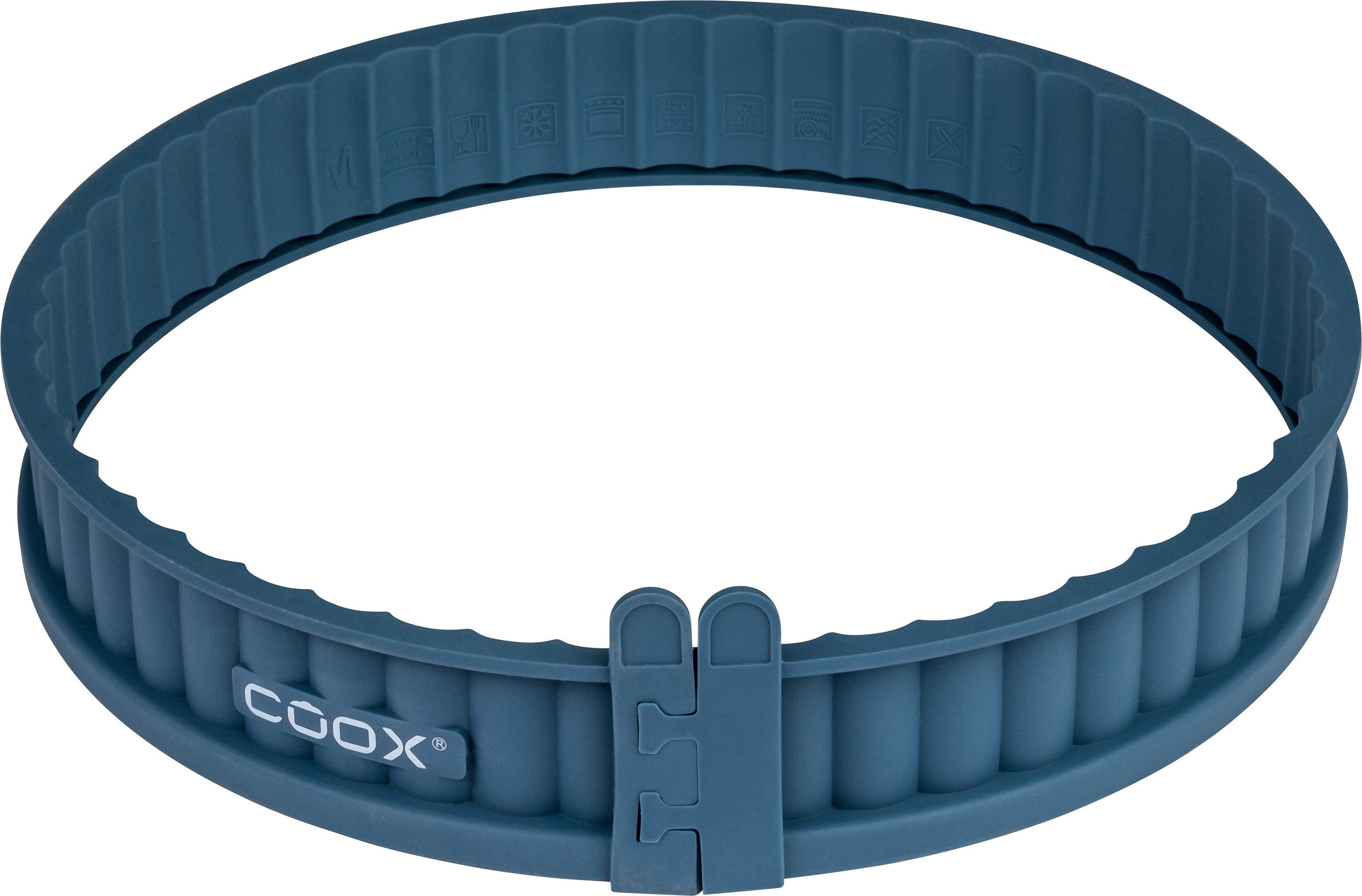 Coox Silikon-Quicheform mit Glasboden (Graublau)