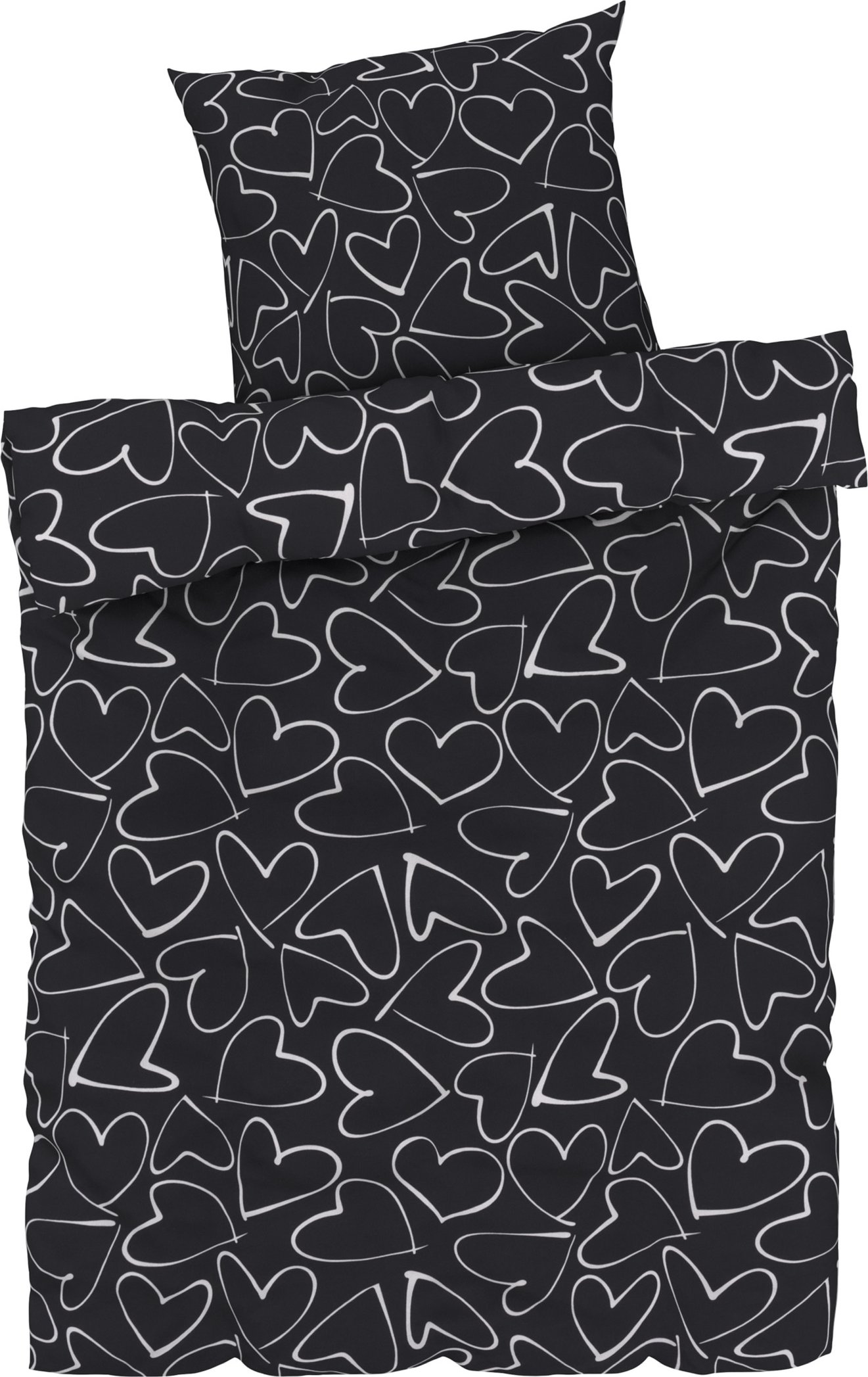 LIVARNO home Bettwäsche Edel-Renforcé 135x200 (Herzen)