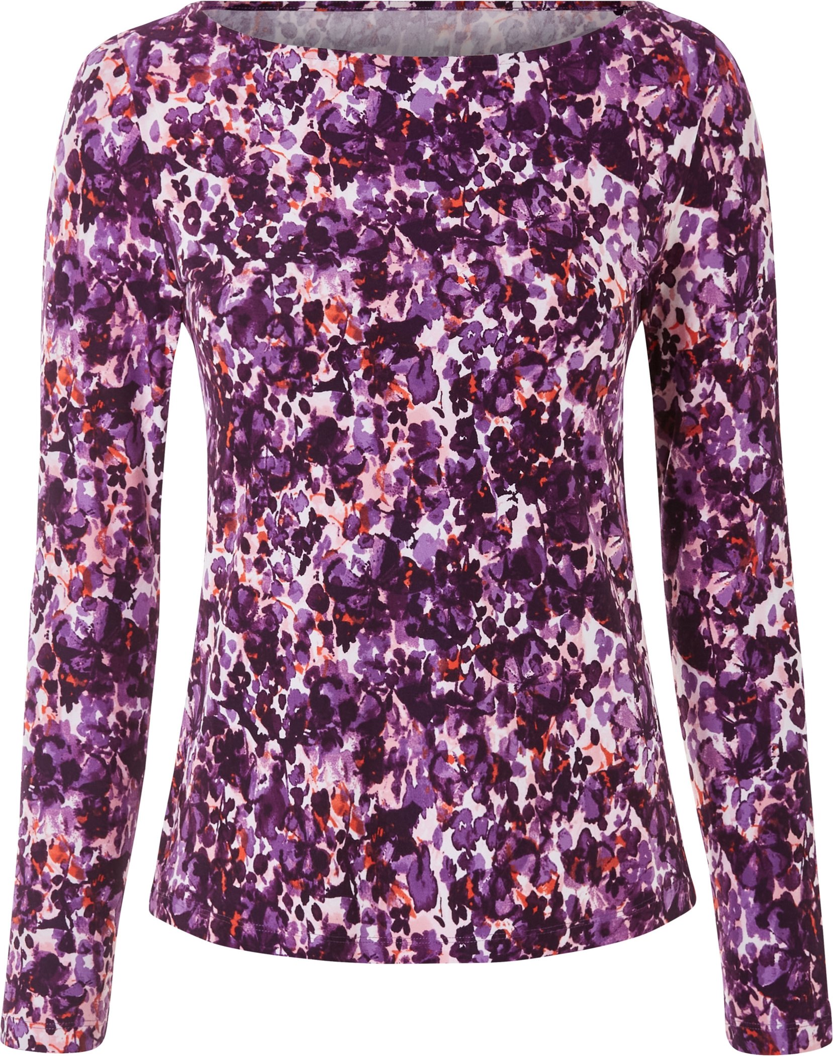 esmara® Damen Langarmshirt (Muster lila, XS(32/34))