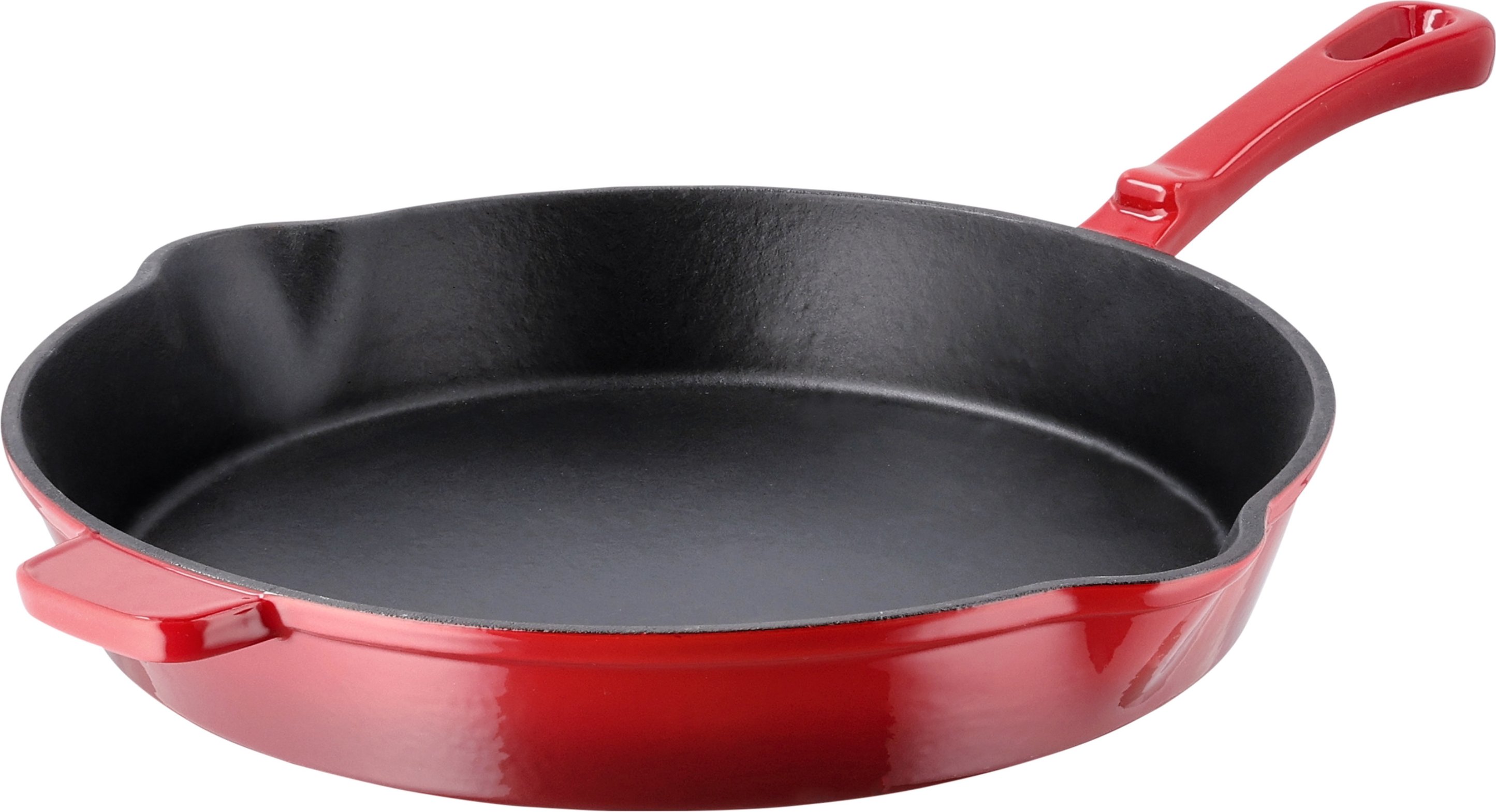 SILVERCREST® Pfanne Gusseisen 30 cm mit Ausgießer (Rot)