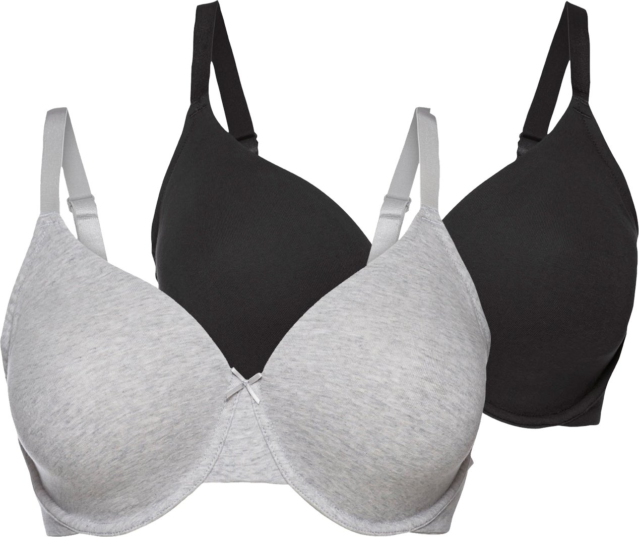 Thumbnail - esmara® Damen Bügel BH gemouldet 2er (85D, schwarz/grau)