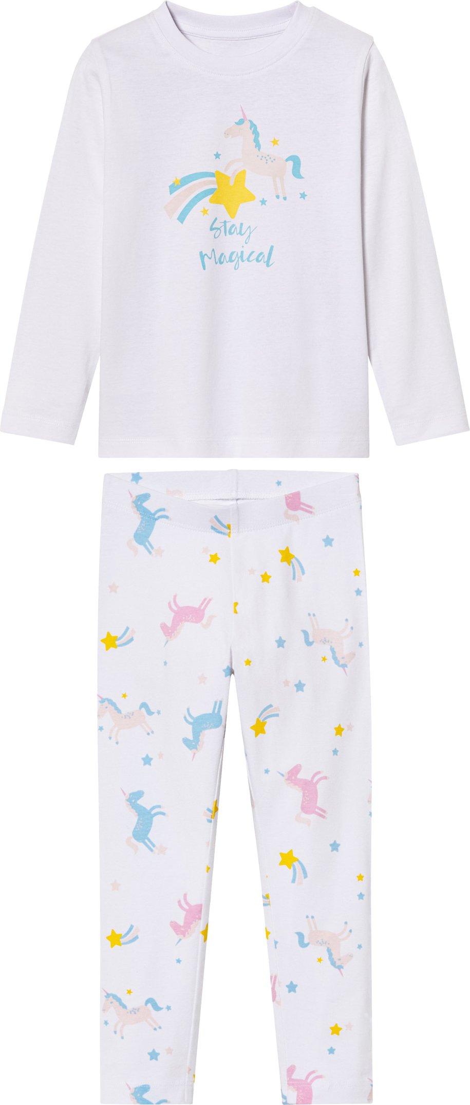 lupilu® Kleinkinder Mädchen Pyjama (Weiß, 122/128)