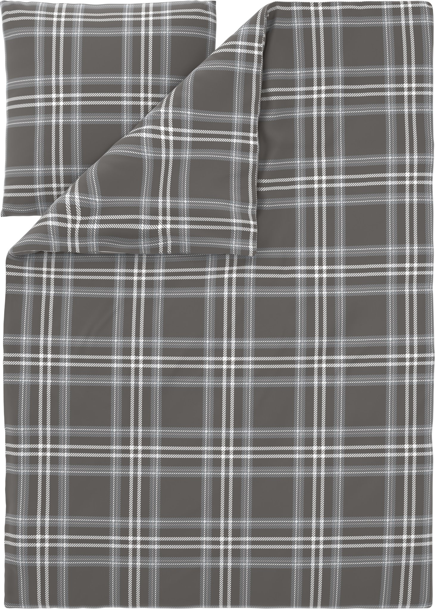 LIVARNO® Feinbiber-Bettwäsche, 155 x 220 cm (Grau)