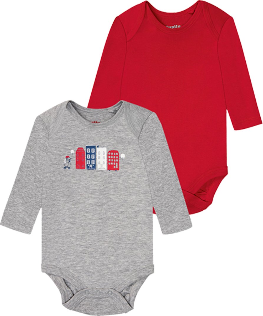 Thumbnail - lupilu® Baby Bodies (rot/grau, 50/56)