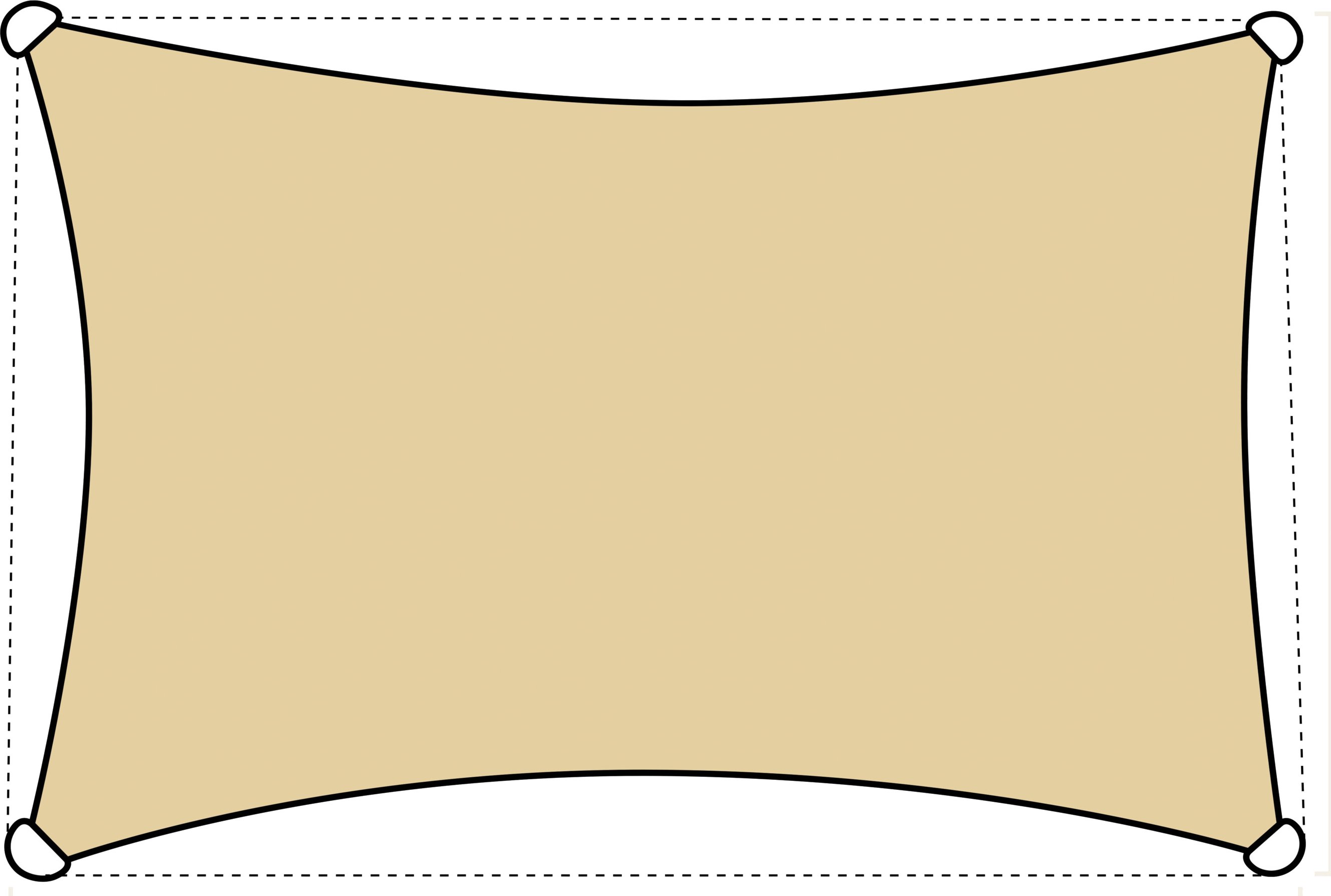 LIVARNO® Sonnensegel, rechteckig (Beige)