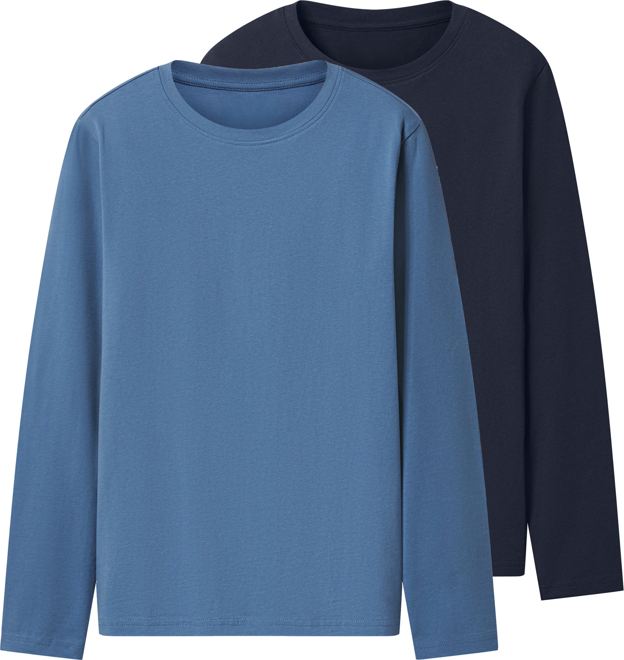 Esmara Kids Kinder Jungen Langarmshirt 2 Stück (navy/blau, 158/164)