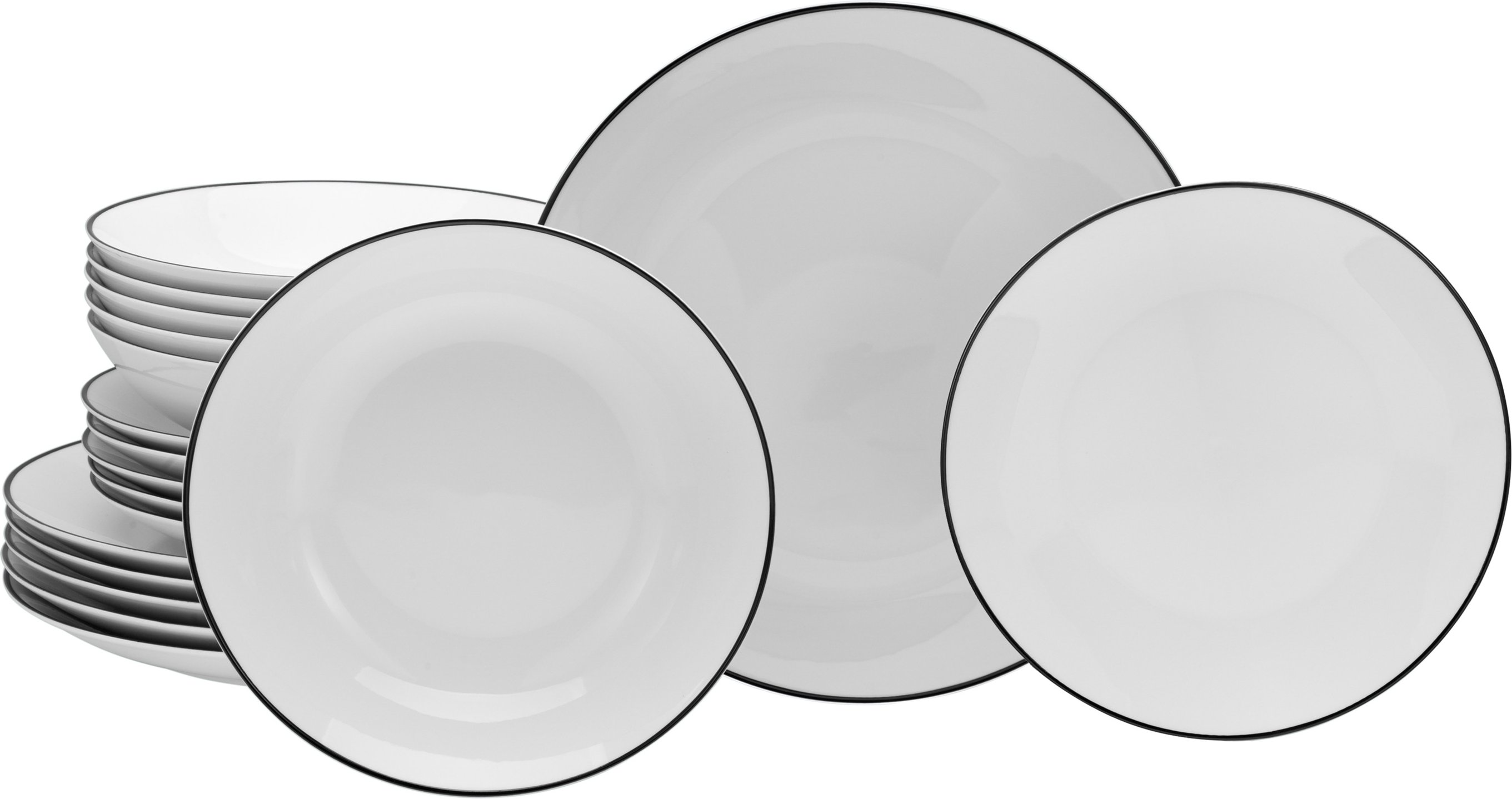 Creatable Tellerset »Luna Black Line«, 18-tlg.