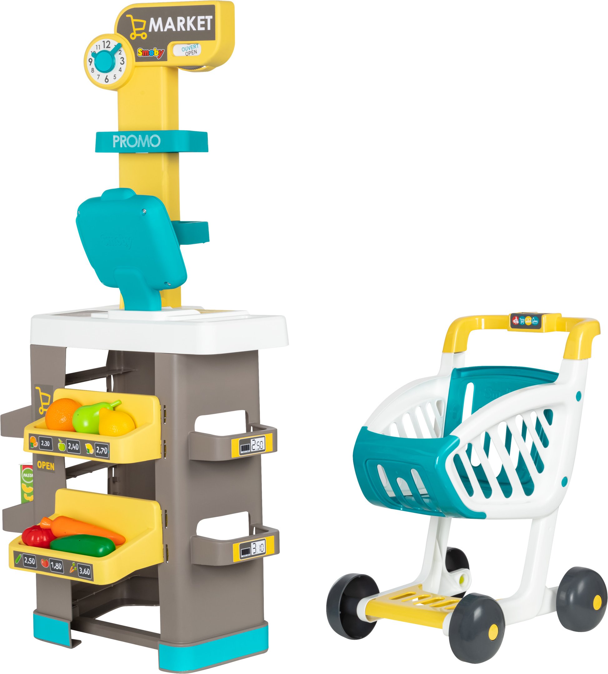 SMOBY Kinder Kaufmannsladen mit Einkaufswagen