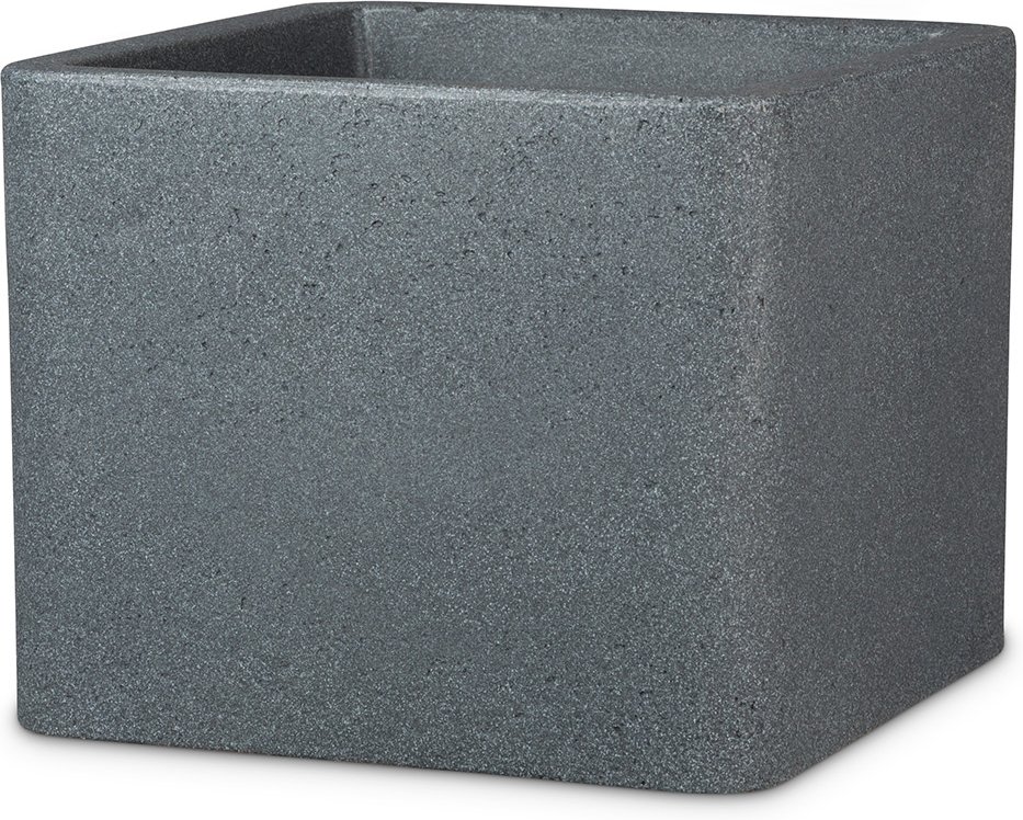 Scheurich Pflanzgefäß »Cube«, Kunststoff, quadratisch, dickwandig (Schwarz Granit, Ø 40 cm)