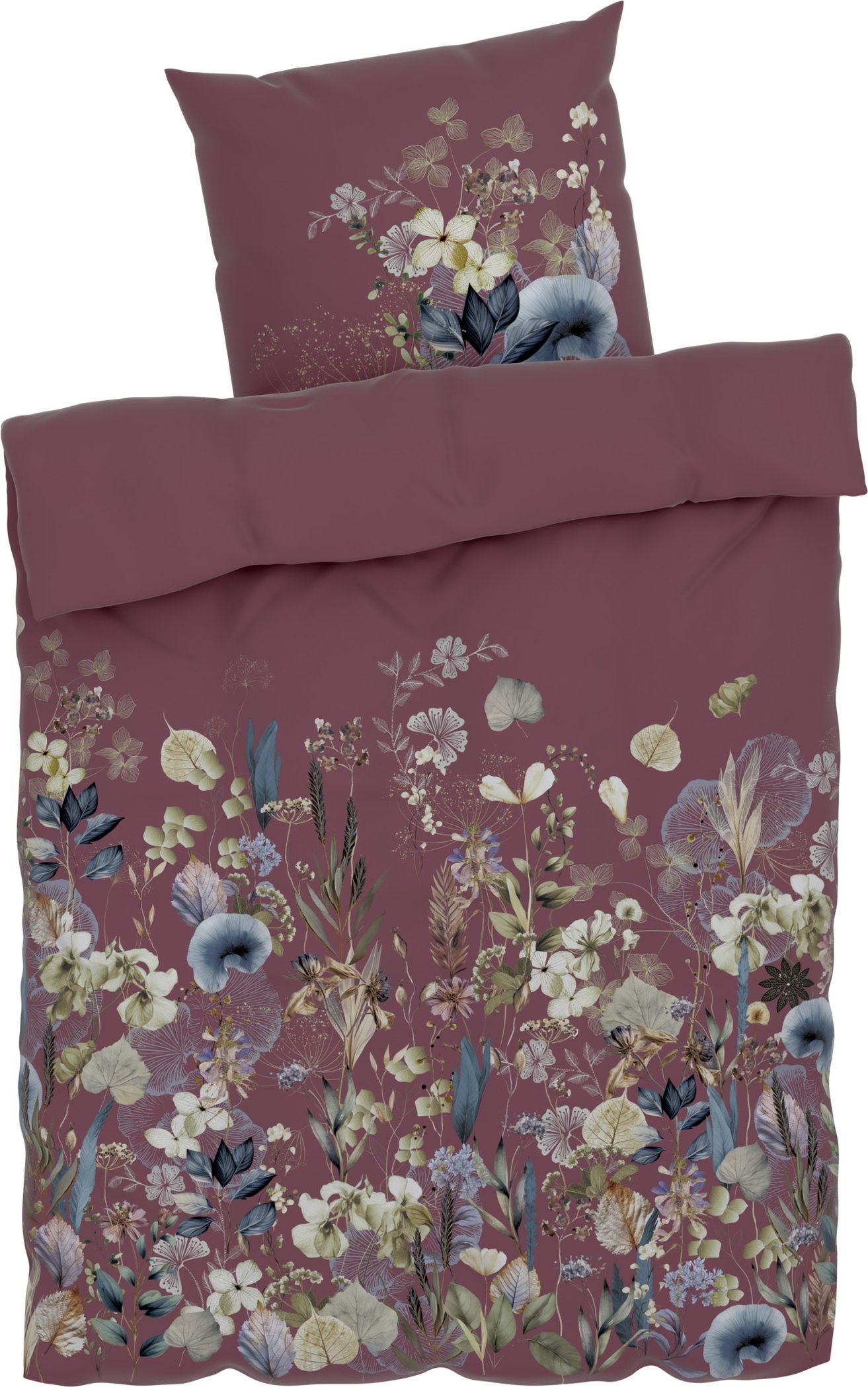 LIVARNO home Bettwäsche Satin 135 x 200 cm (Bordeaux)