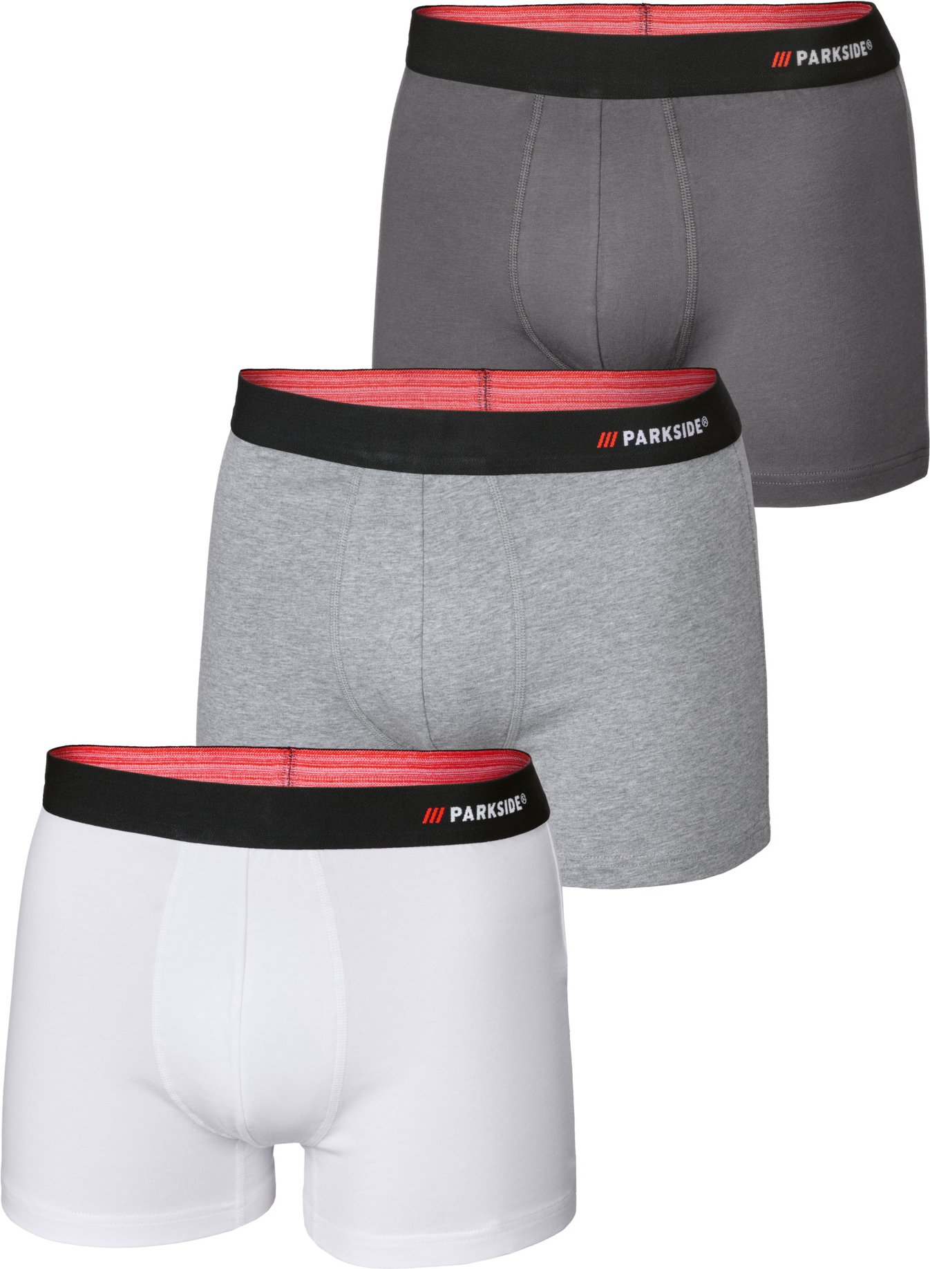 PARKSIDE® Herren Boxer, 3 Stück (Grau/Weiß, 7/XL)