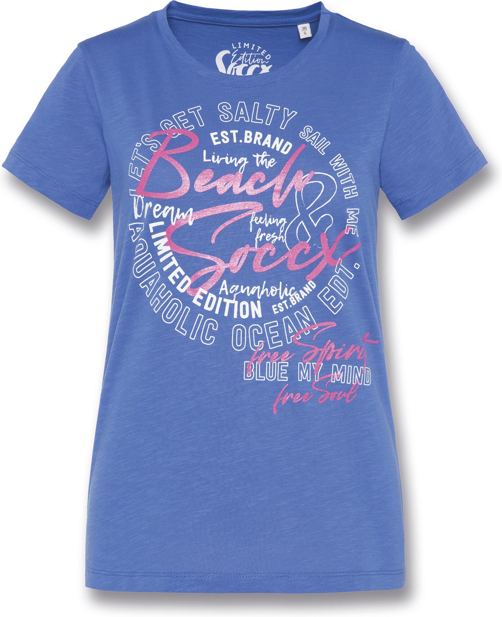 Soccx Damen T-Shirt (Blau, S)