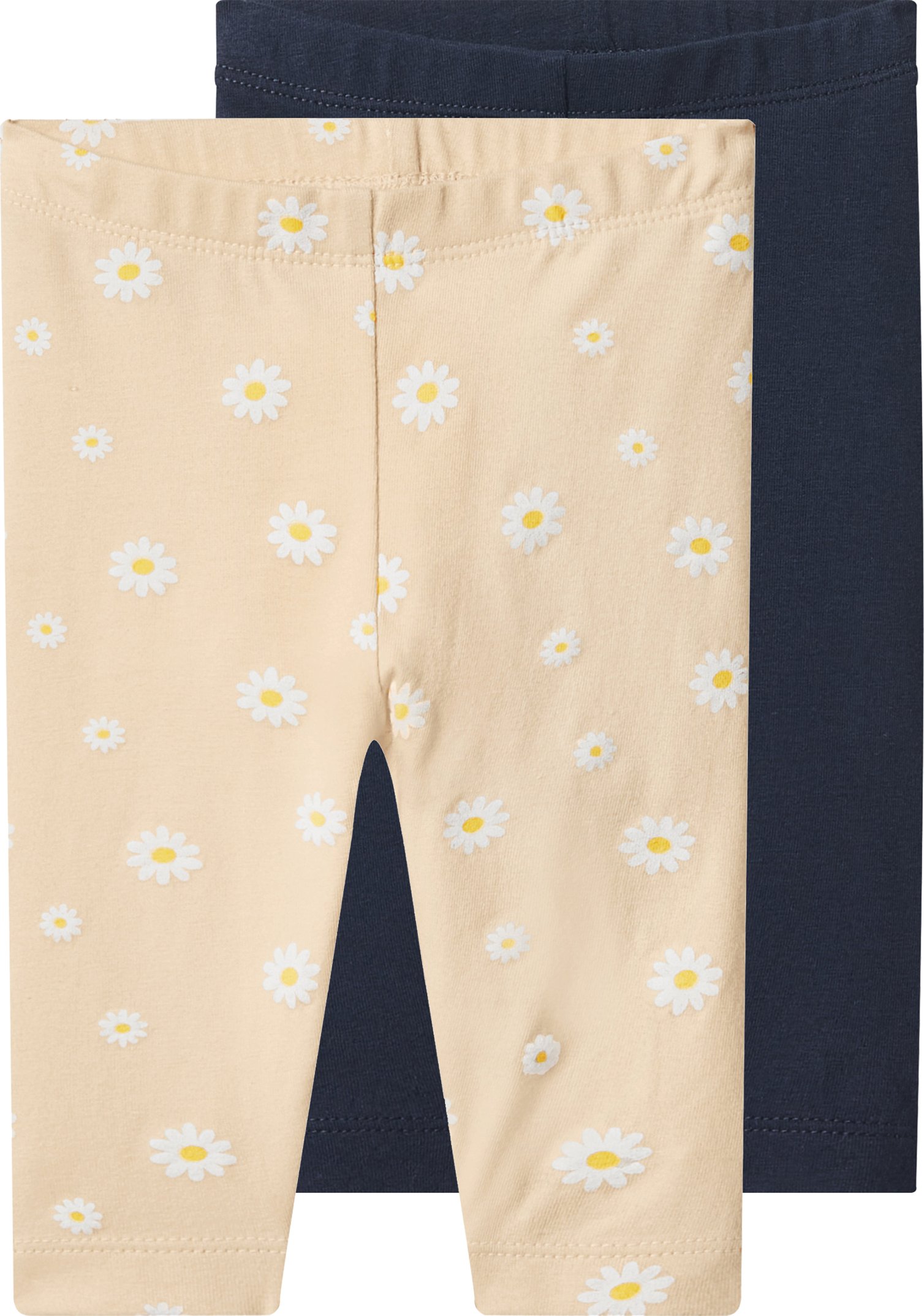 lupilu® Baby Mädchen Leggings, 2 Stück (beige/navy, 50/56)