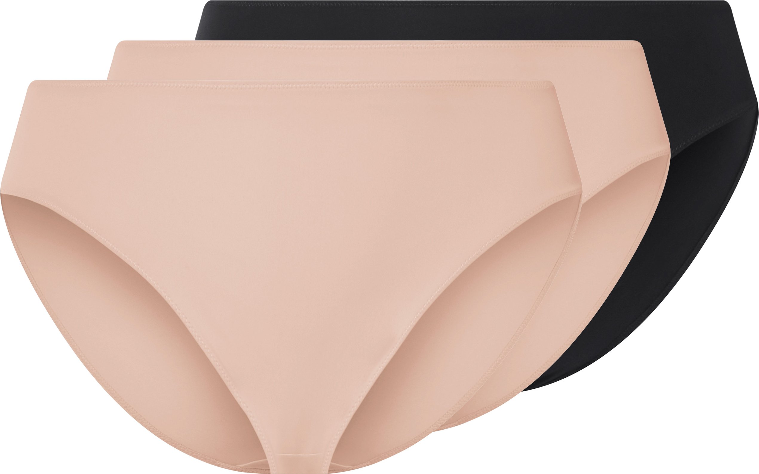 esmara® Damen Slip 3er (schwarz/beige, XL(48/50))