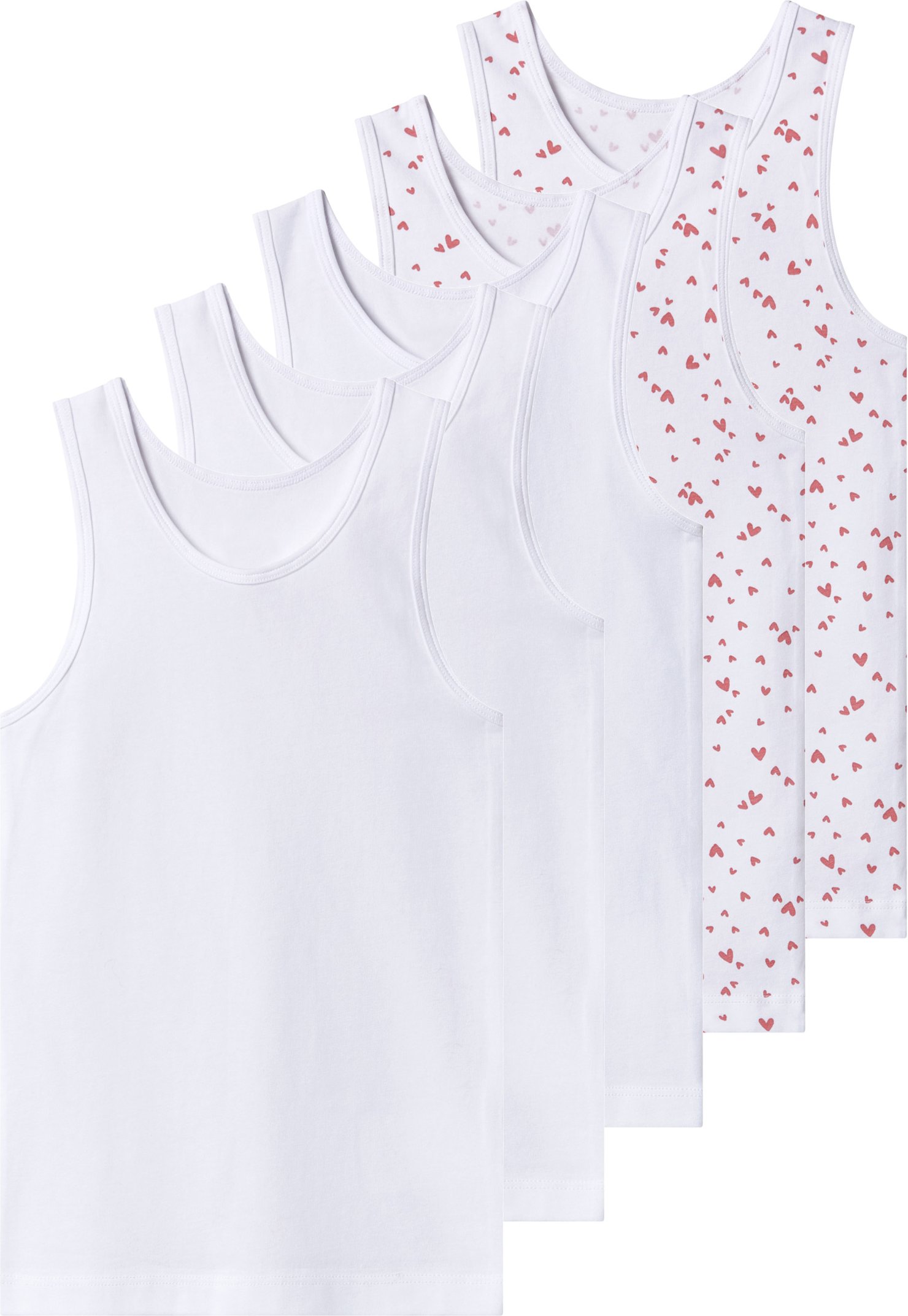 lupilu® Kleinkinder Mädchen Unterhemd, 5 Stück (Weiß, 122/128)