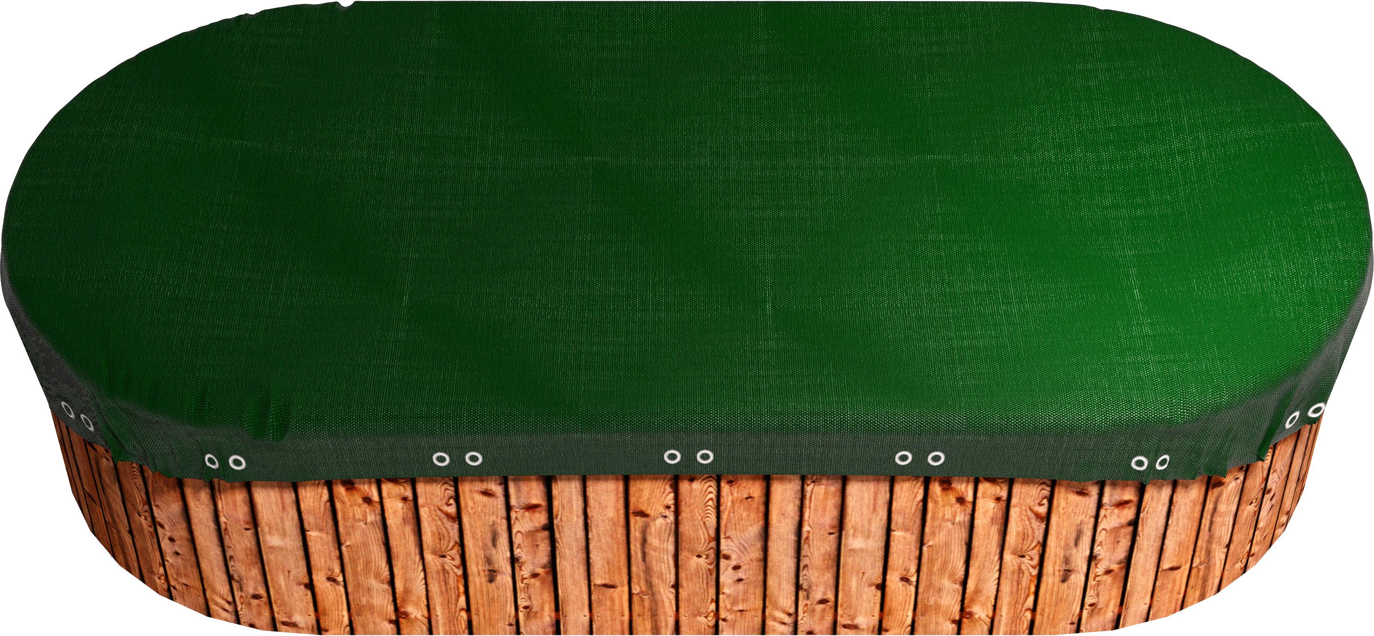 Grasekamp Abdeckplane Pool (Oval, grün/schwarz, 700x440 cm)