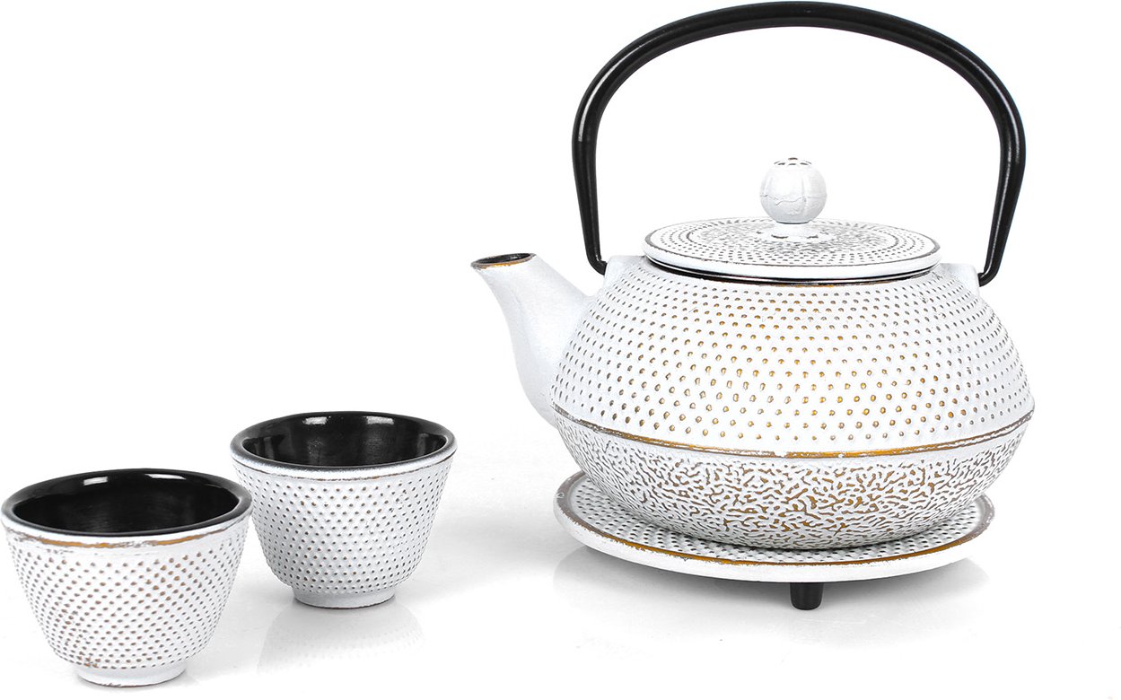 ECHTWERK Teeservice aus Gusseisen (Creme, 0,8L)