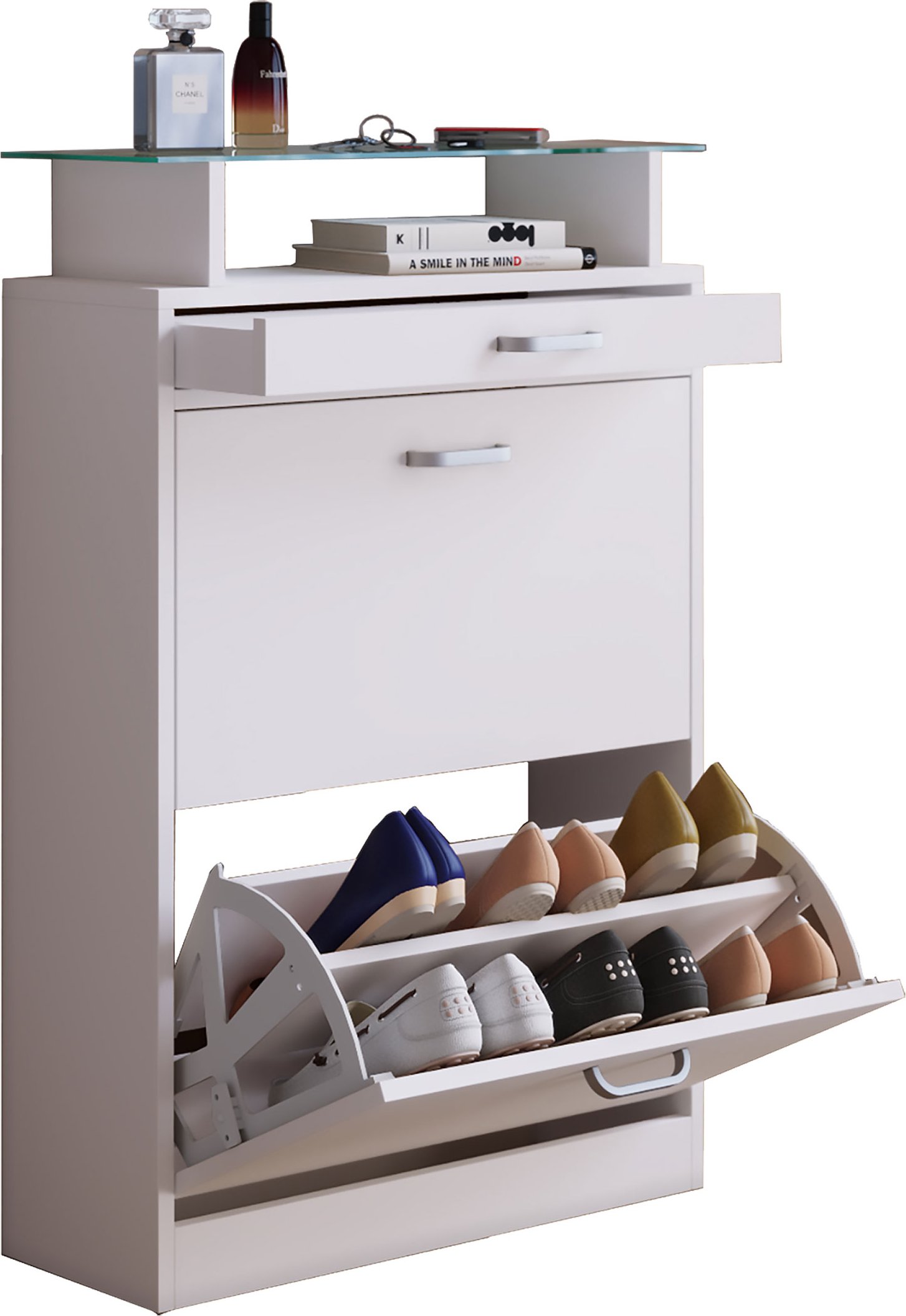 VCM Schuhschrank Sipos, Weiß, M (Weiß, M)